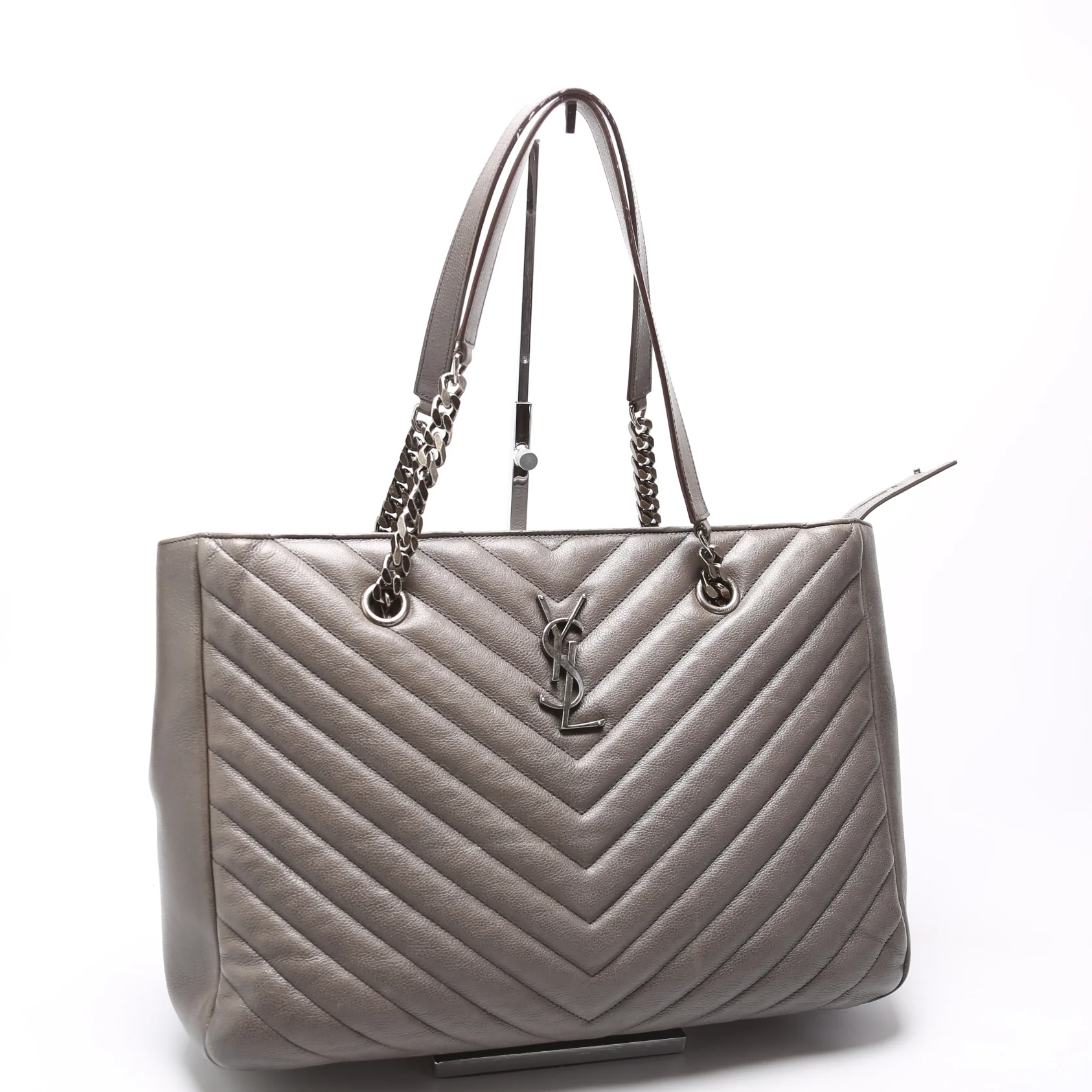 392739 Chevron Large Tote Sheepskin Grey - Image 2