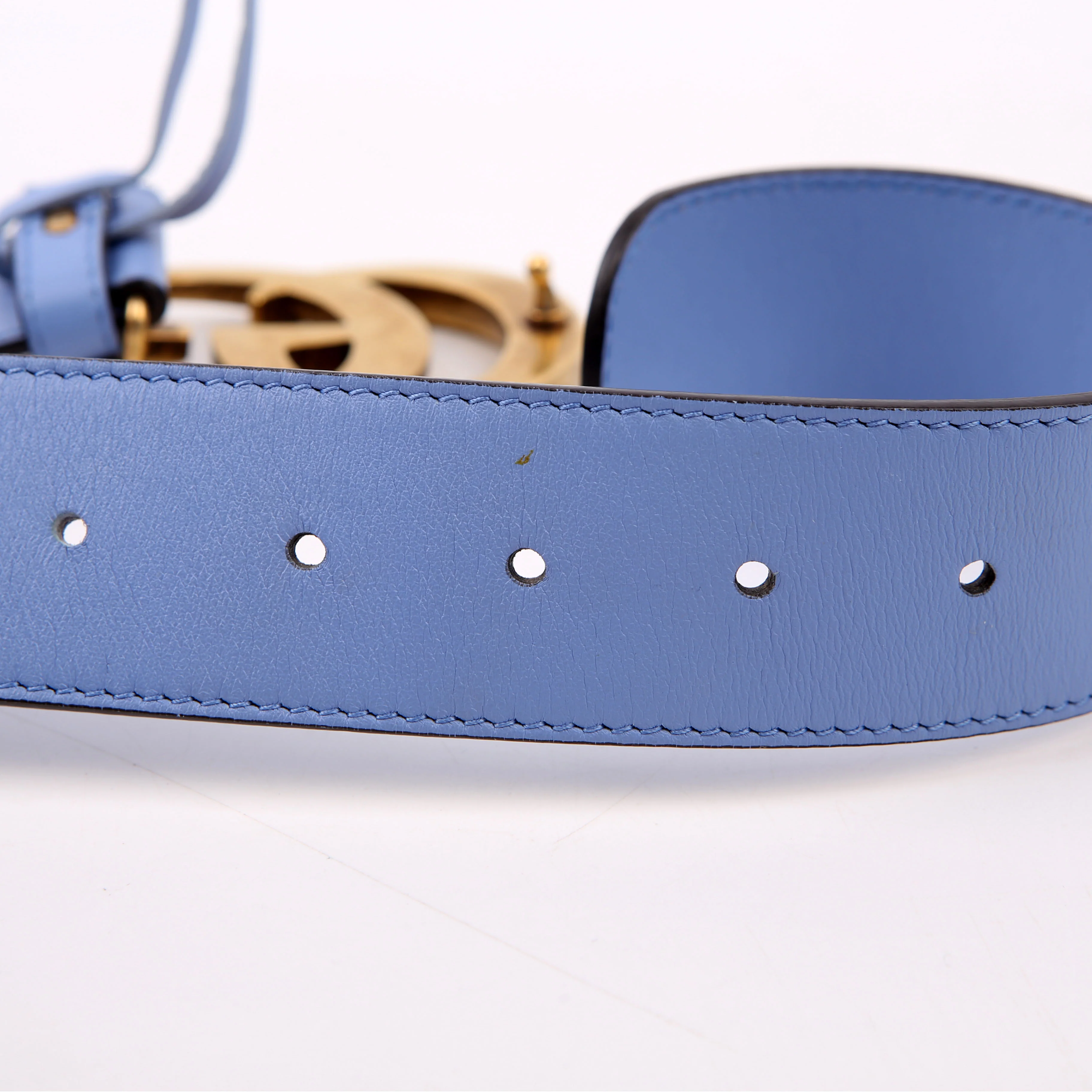 4000593 Marmont GG Leather Belt Size 80/32 Blue - Image 5