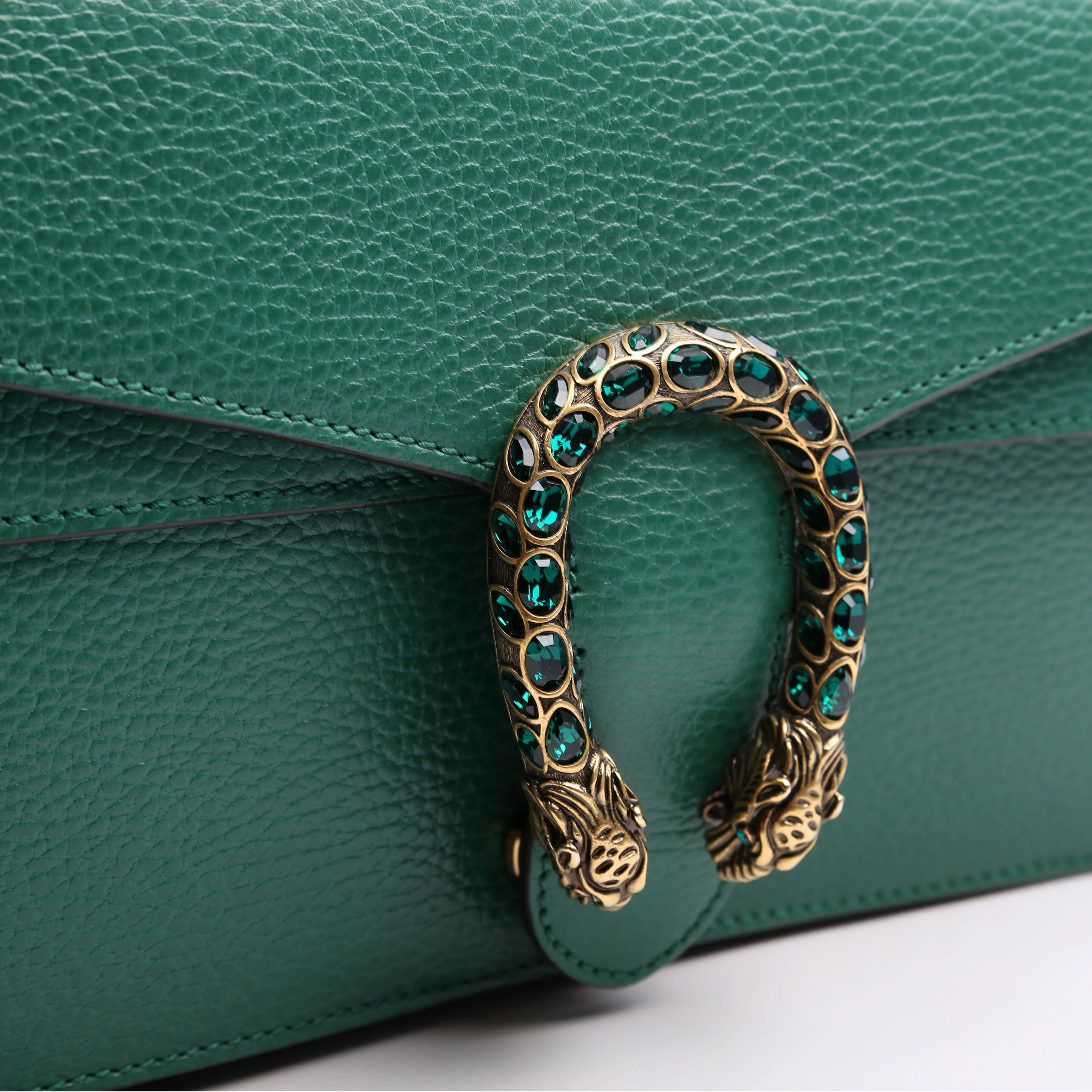 400249 Dionysus Leather Shoulder Small Green - Image 10