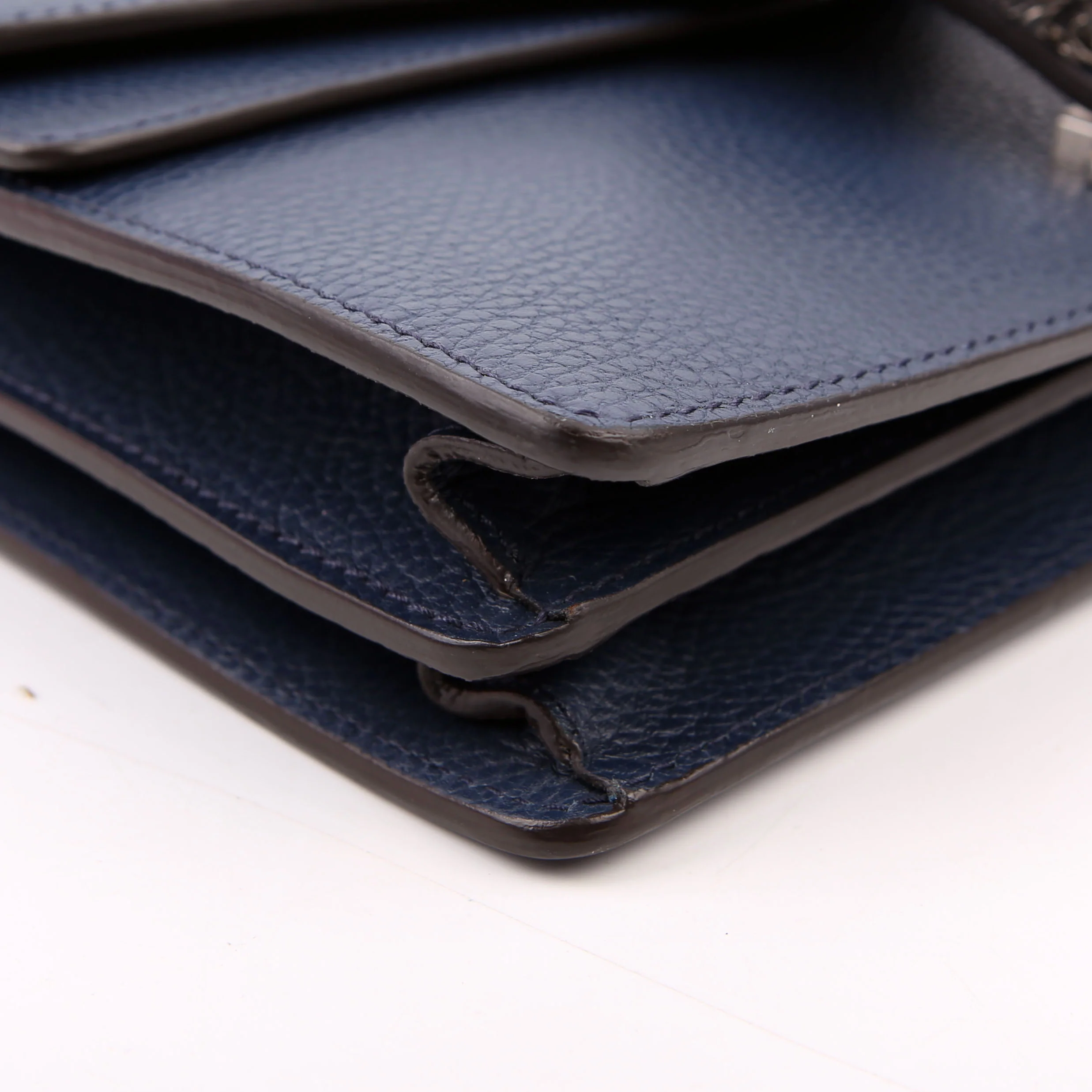 400249 Dionysus Leather Shoulder Small Navy - Image 5