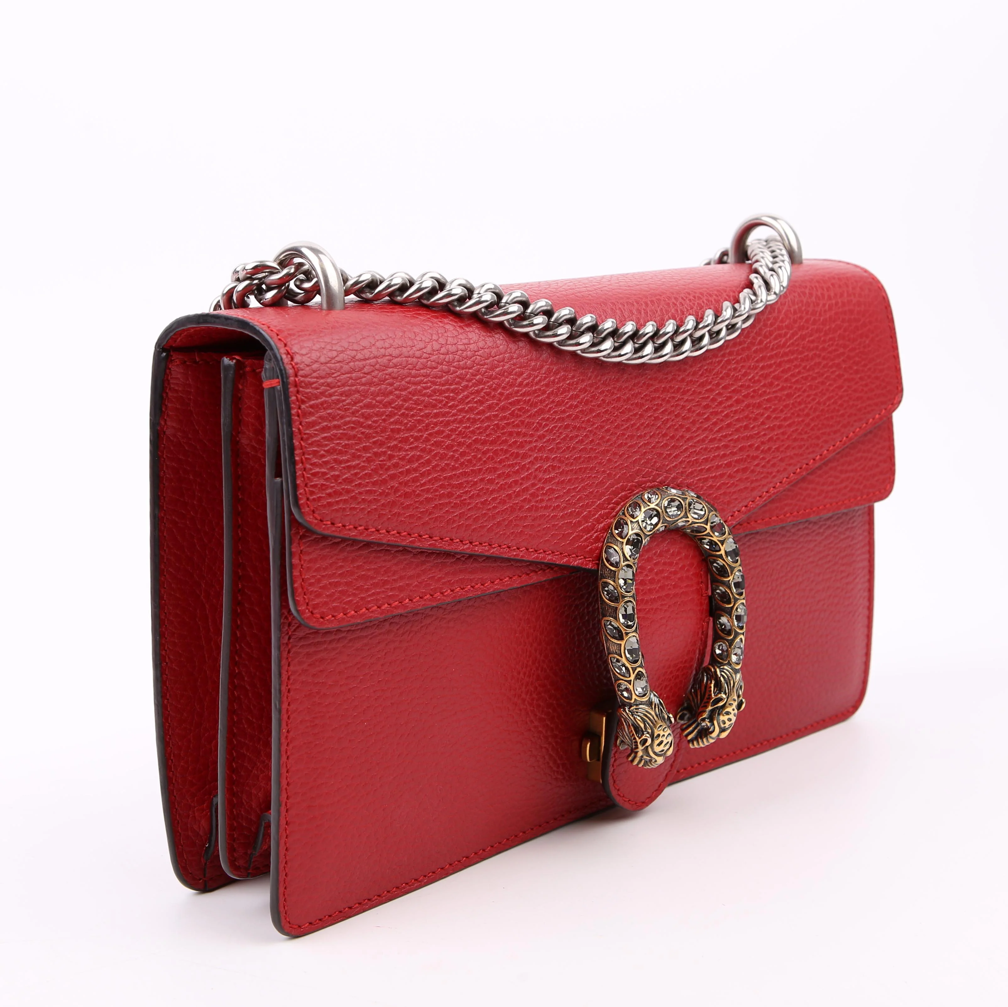 400249 Dionysus Leather Shoulder Small Red - Image 2