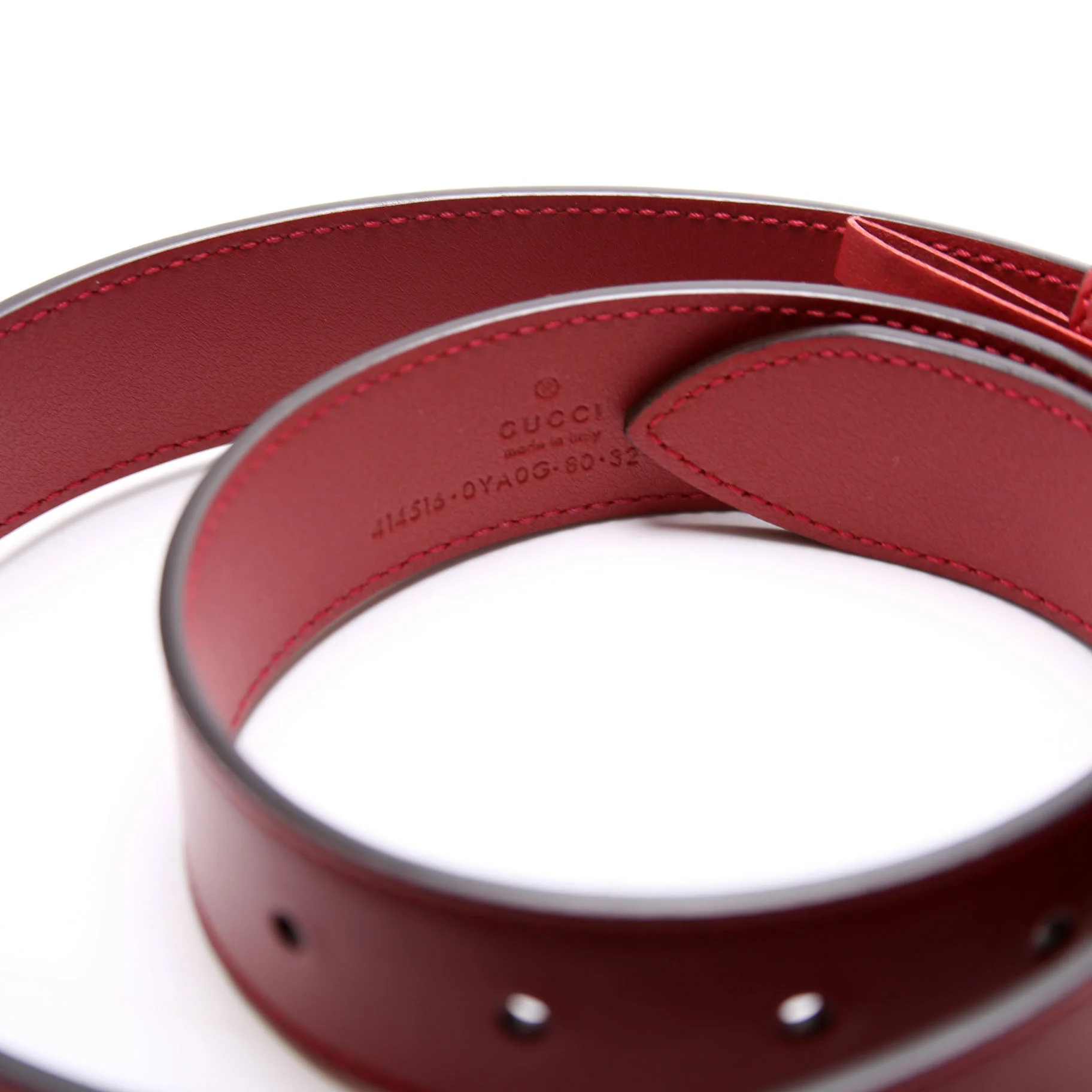 400593 GG Marmont Belt Size 75/30 Red/Gold - Image 4