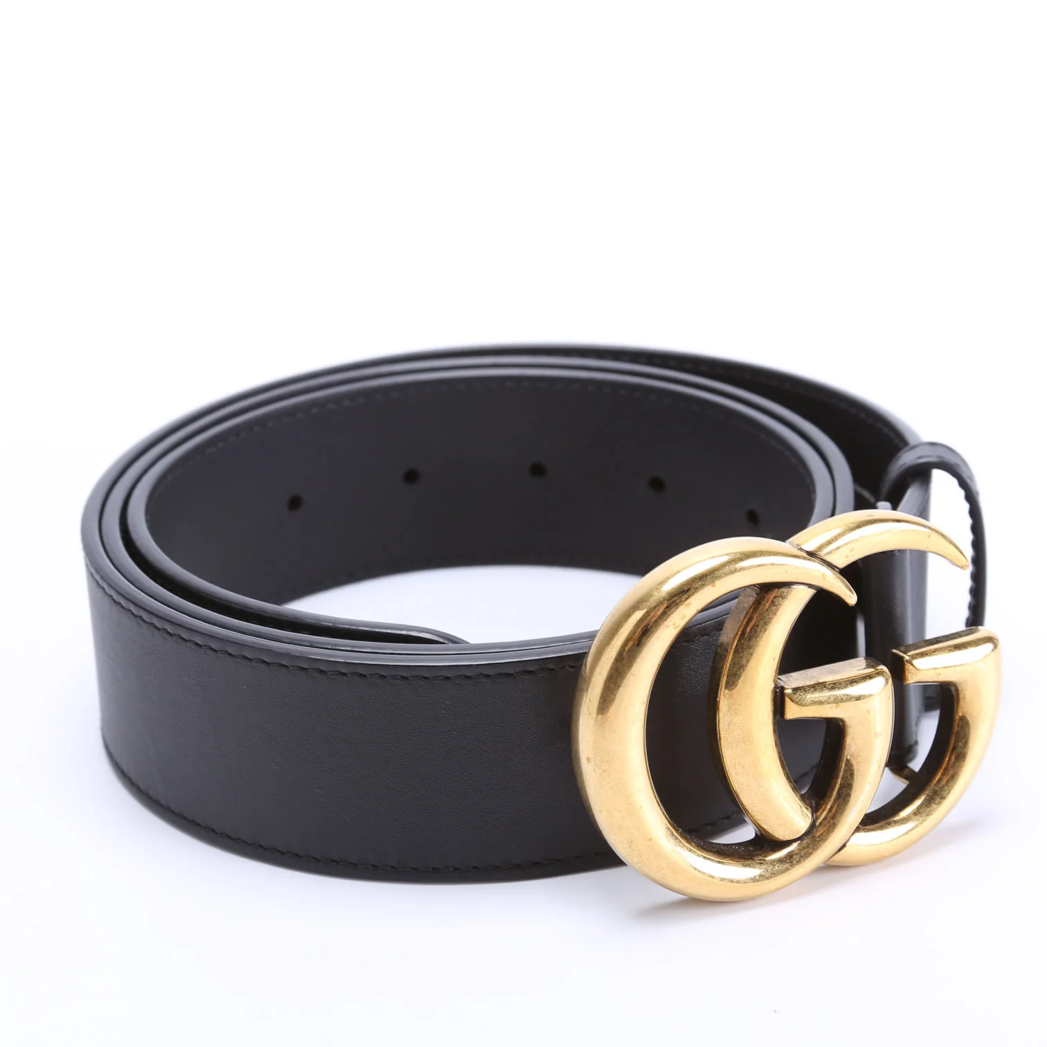 400593 Marmont GG Leather Belt Size 100/40 Black - Image 2