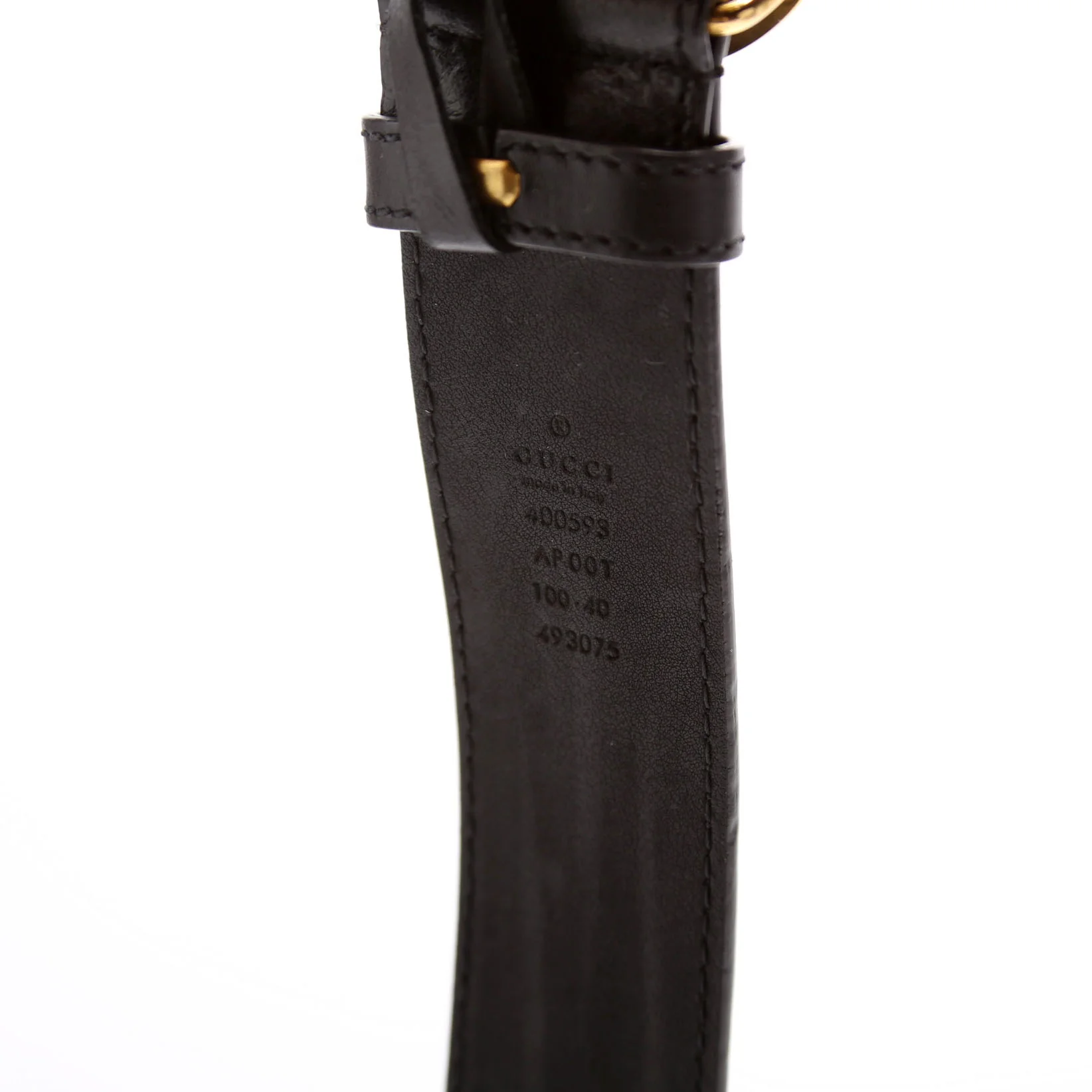 400593 Marmont GG Leather Belt Size 100/40 Black - Image 5