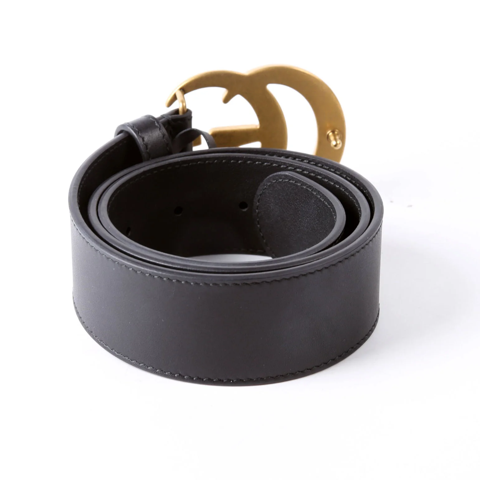 400593 Marmont GG Leather Belt Size 70/28 Black - Image 3
