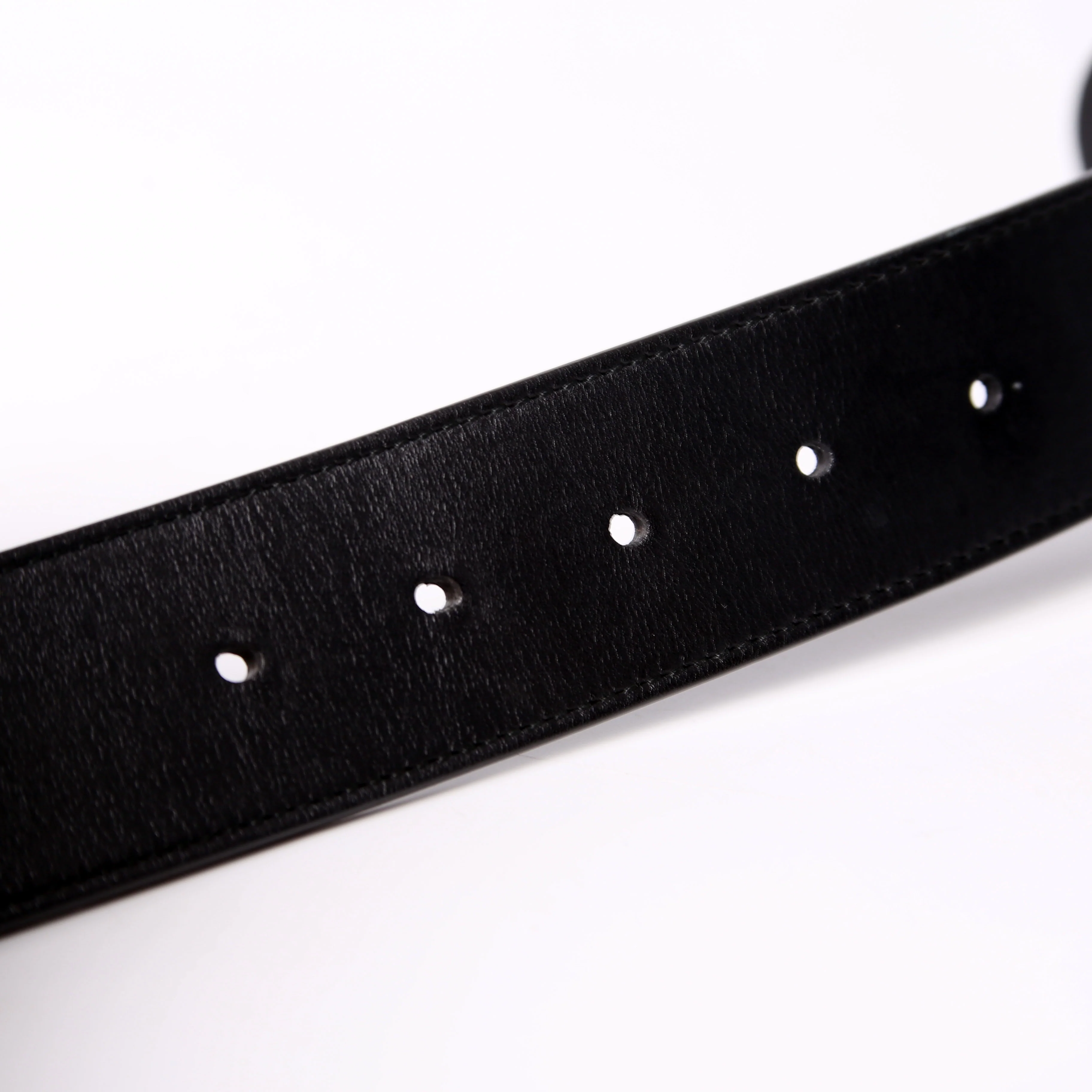 400593 Marmont GG Leather Belt Size 75/30 Black - Image 7