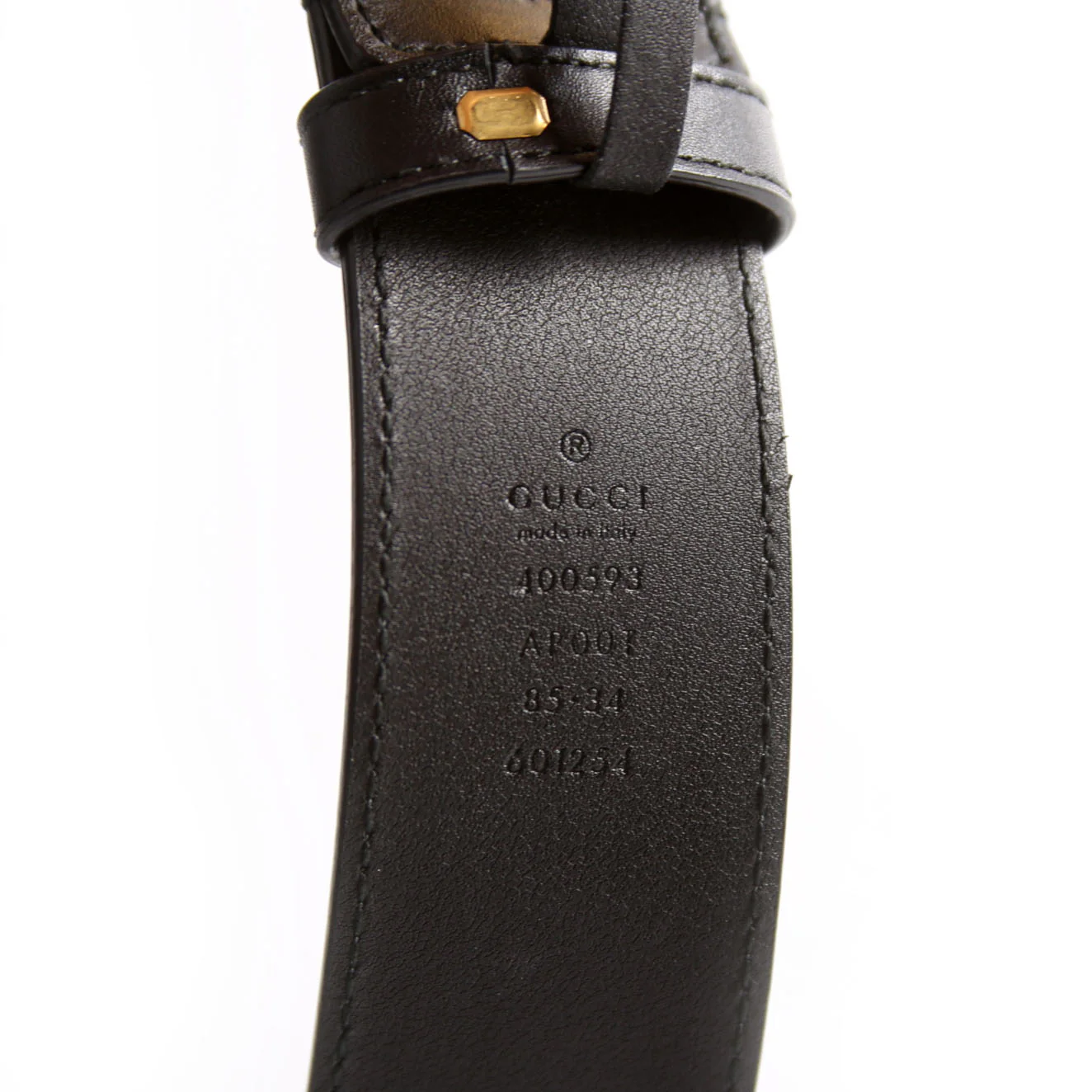 400593 Marmont GG Leather Belt Size 85/34 Black - Image 5