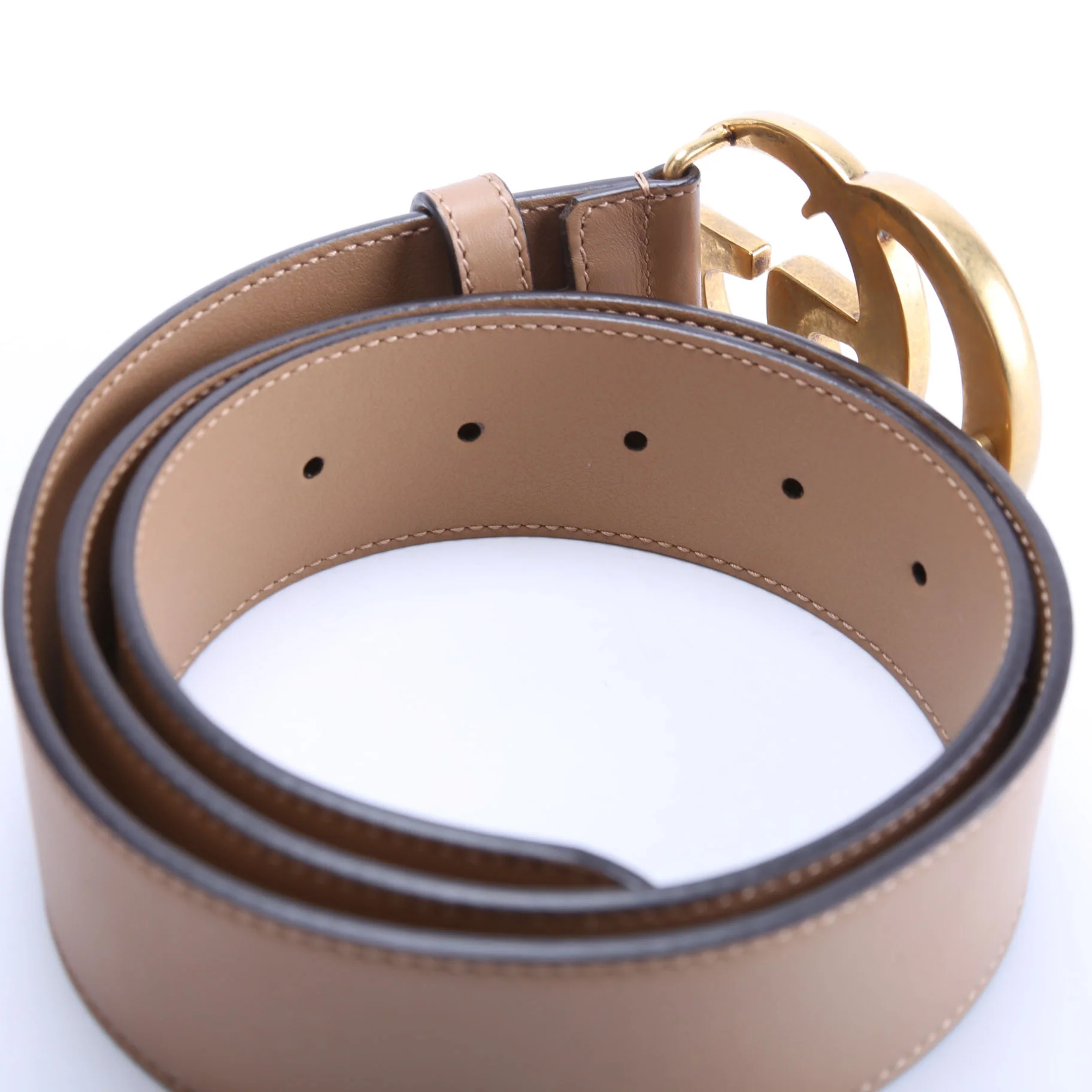 400593 Marmont GG Leather Belt Size 85/34 Tan - Image 3