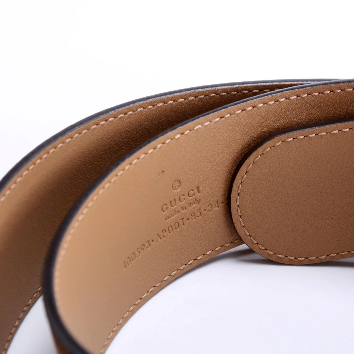 400593 Marmont GG Leather Belt Size 85/34 Tan - Image 4