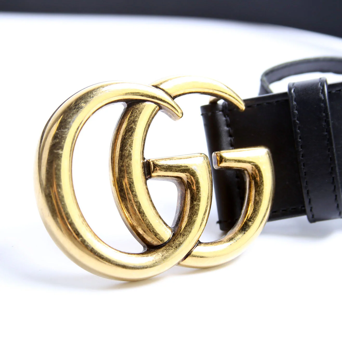 400593 Marmont GG Leather Belt Size 90/36 Black - Image 9