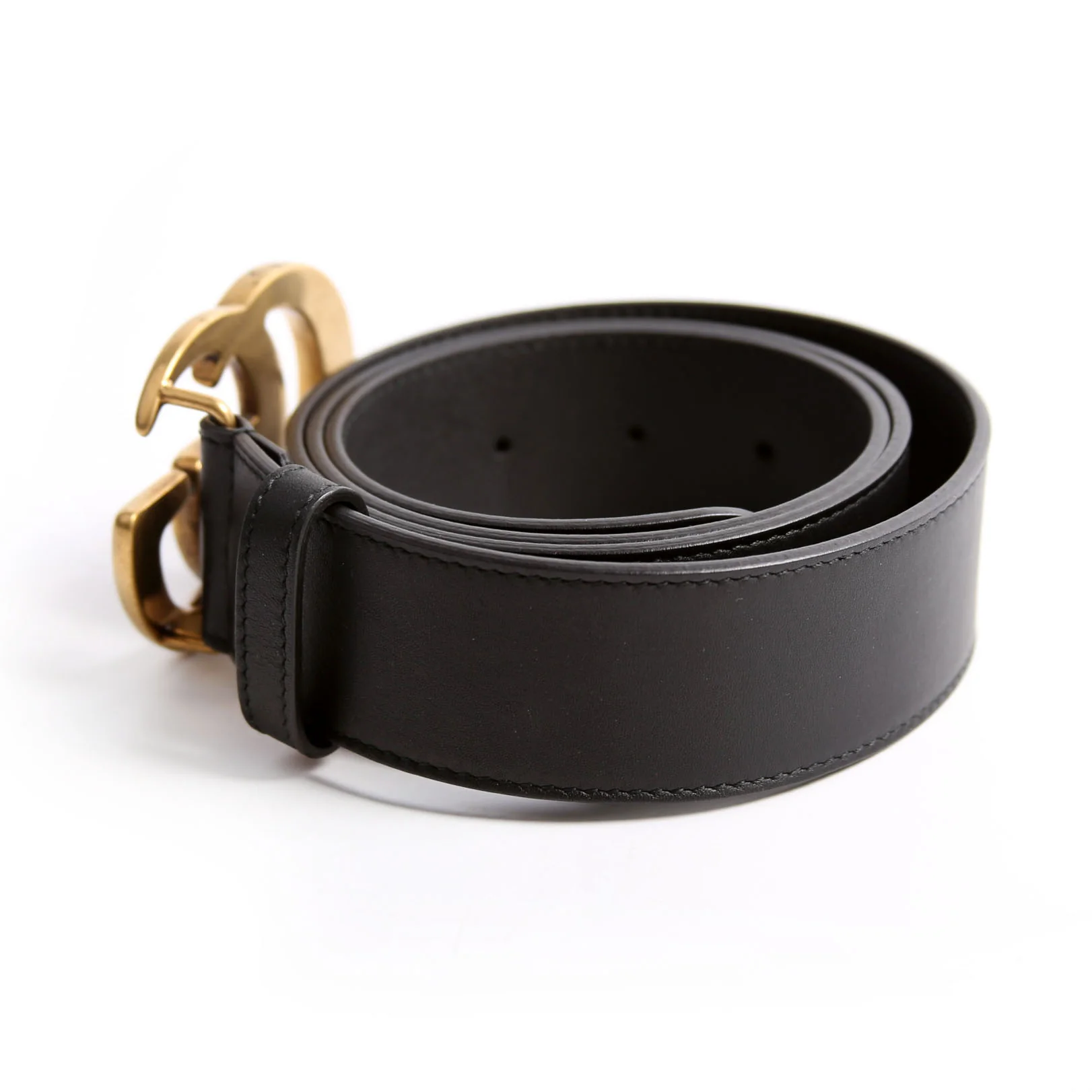 400593 Marmont GG Leather Belt Size 90/36 Black - Image 2