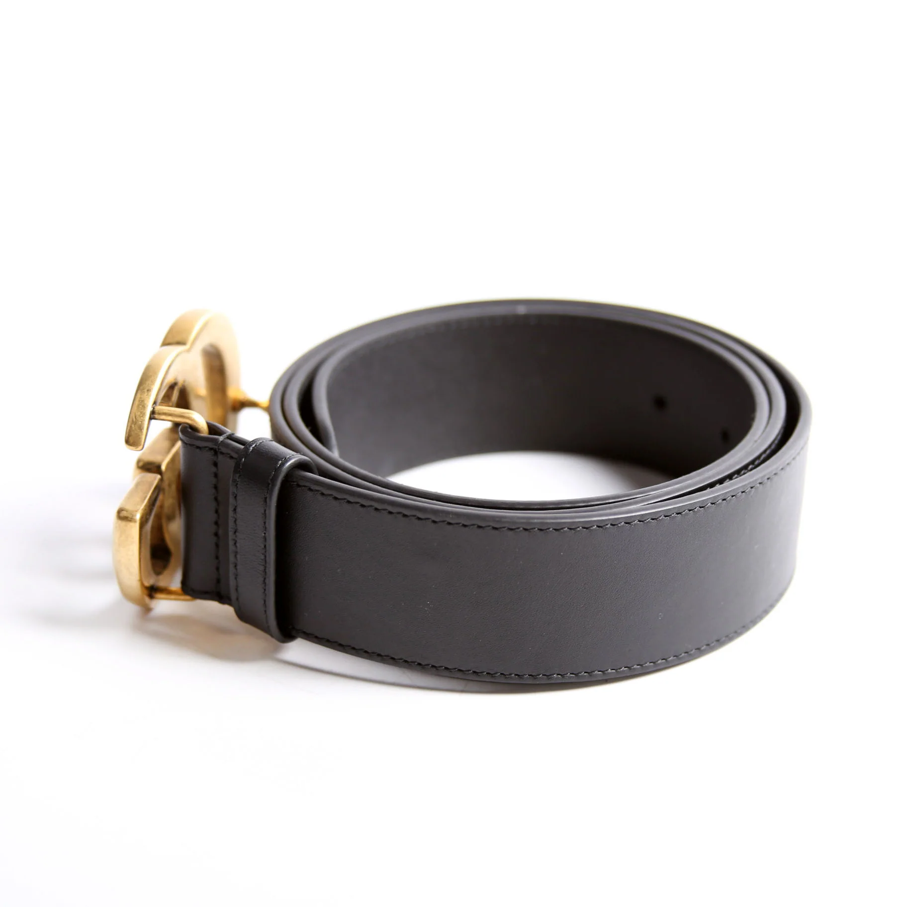 400593 Marmont GG Leather Belt Size 95/38 Black - Image 2