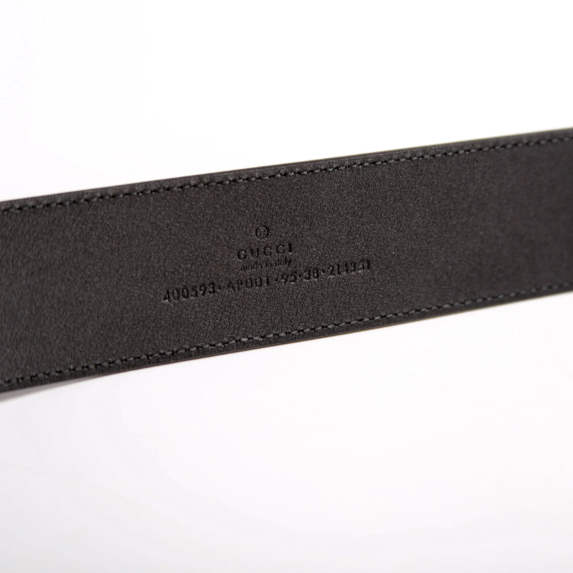 400593 Marmont GG Leather Belt Size 95/38 Black - Image 6