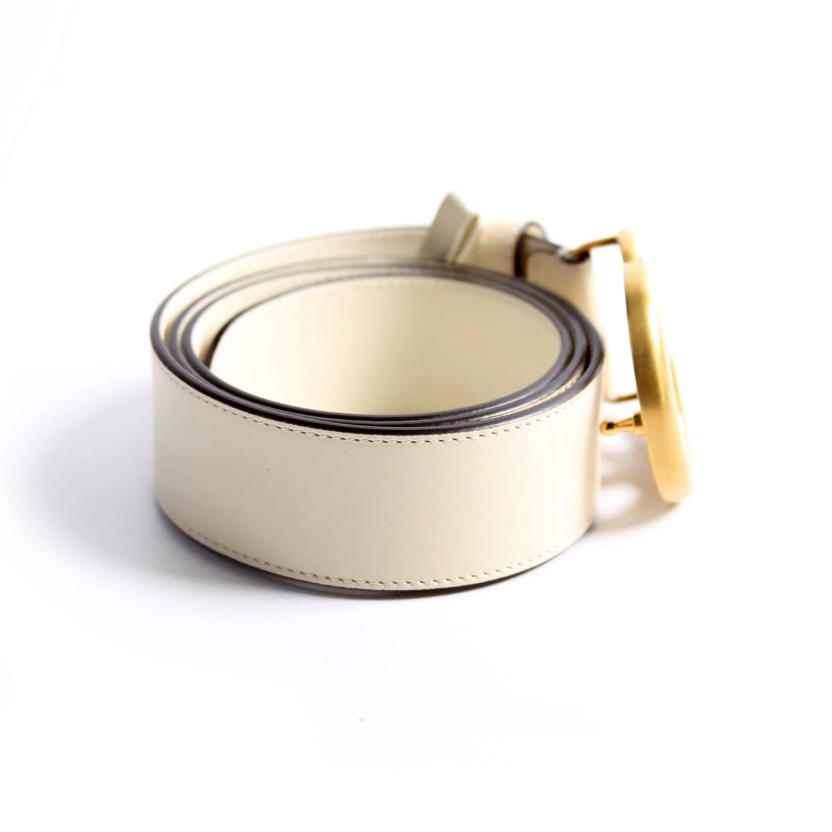 400593 Marmont GG Leather Size 90/36 White/Gold - Image 4