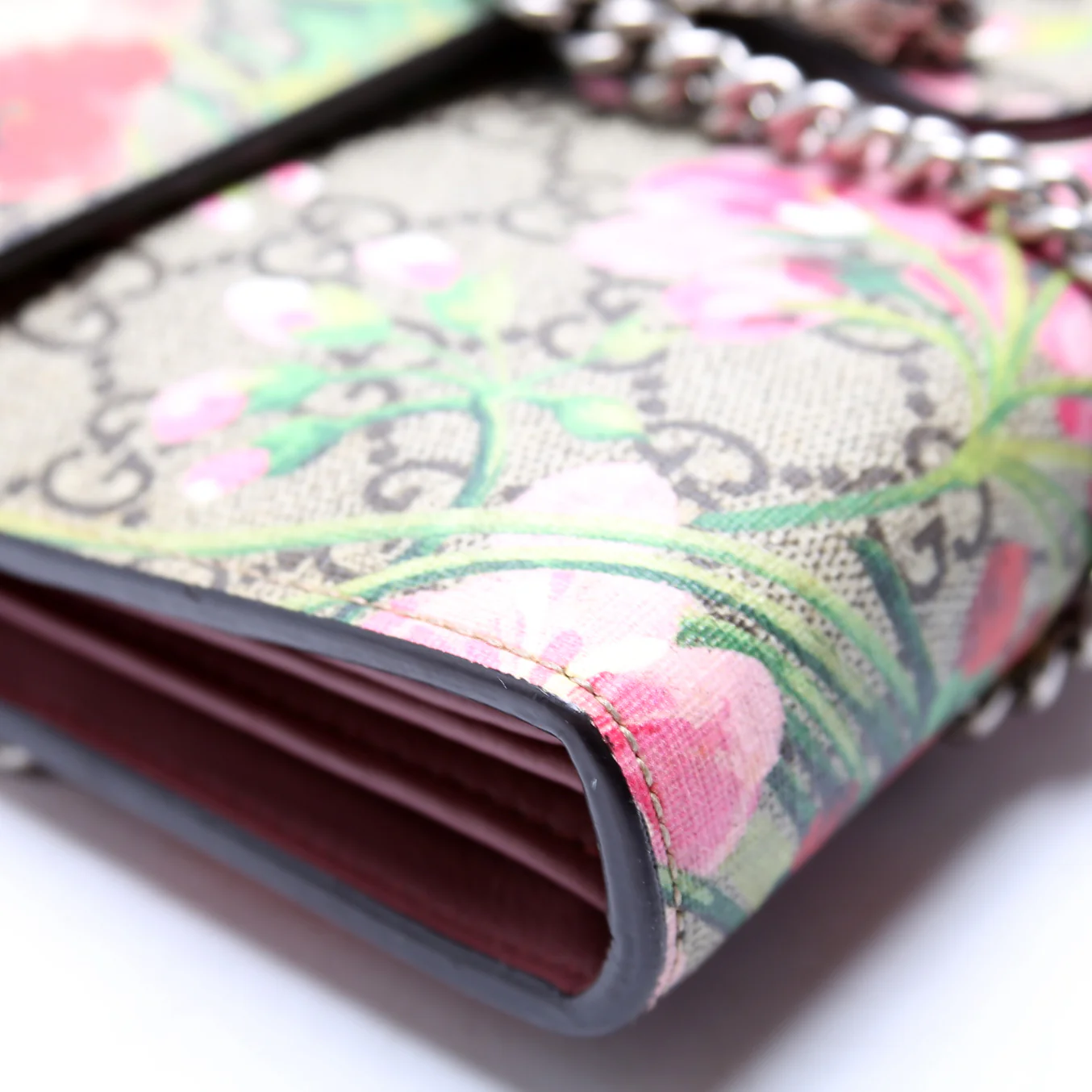 401231 Dionysus GG Blooms Mini Wallet Beige/Pink - Image 5