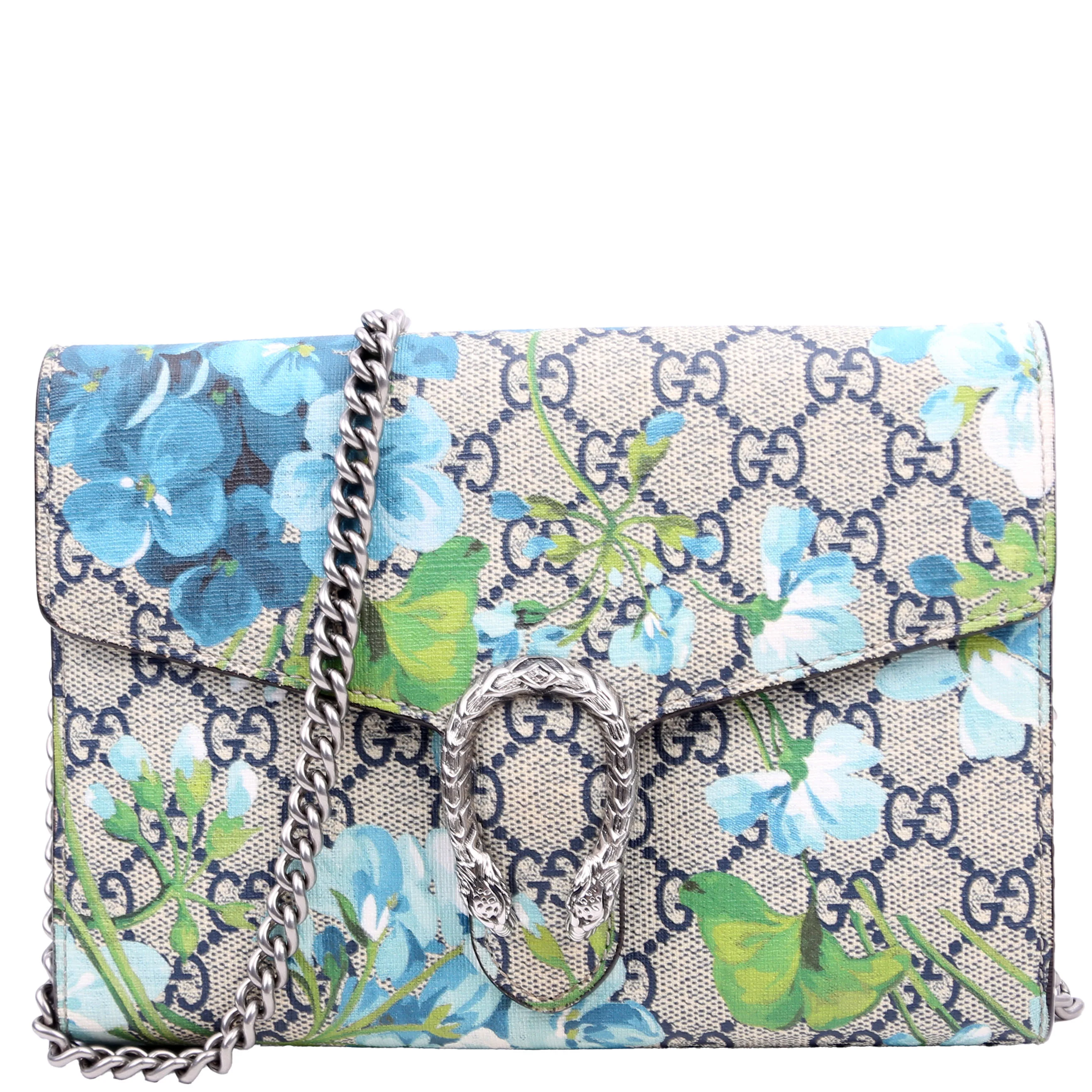 401231 Dionysus GG Blooms Mini Wallet Blue