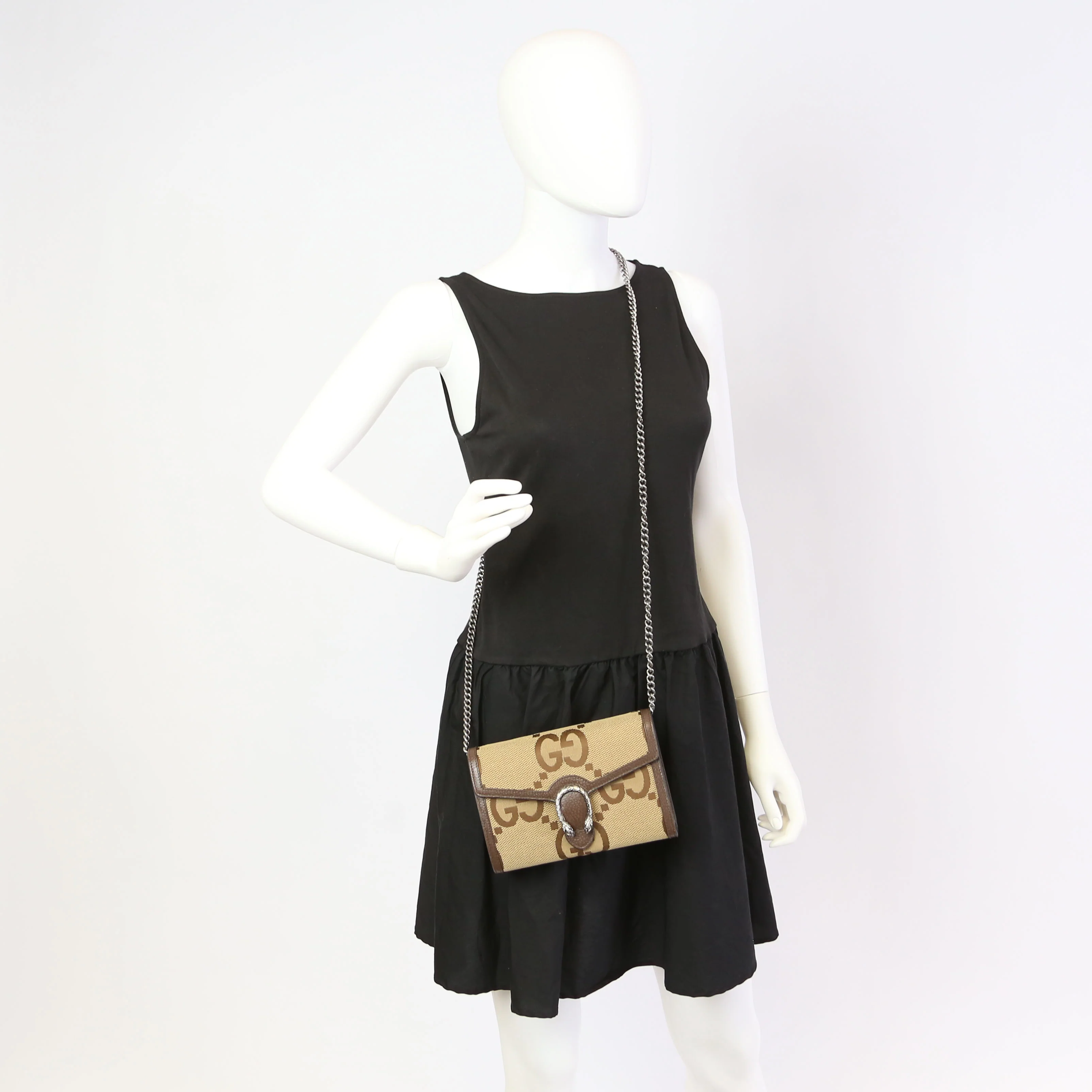 401231 Dionysus Jumbo GG Canvas Mini Wallet Brown - Image 13