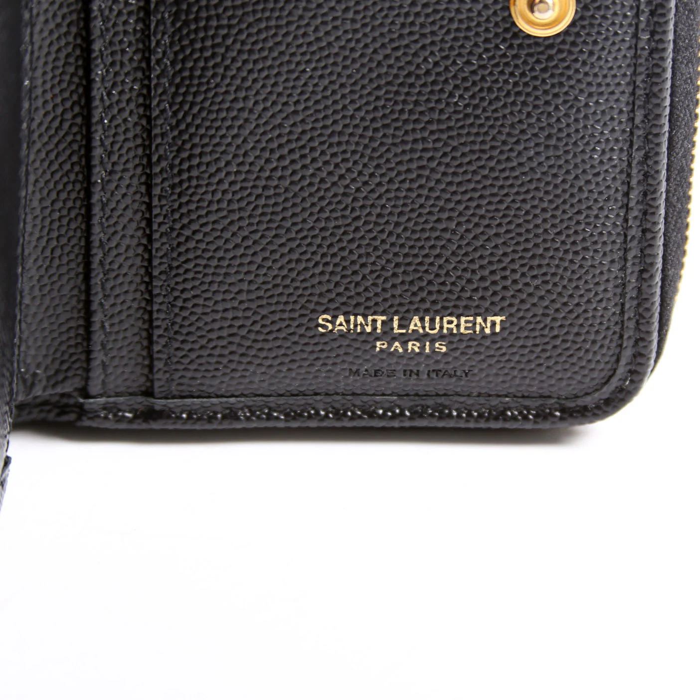 403723 Cassandre Grain De Poudre Compact Zip Around Wallet Black - Image 12