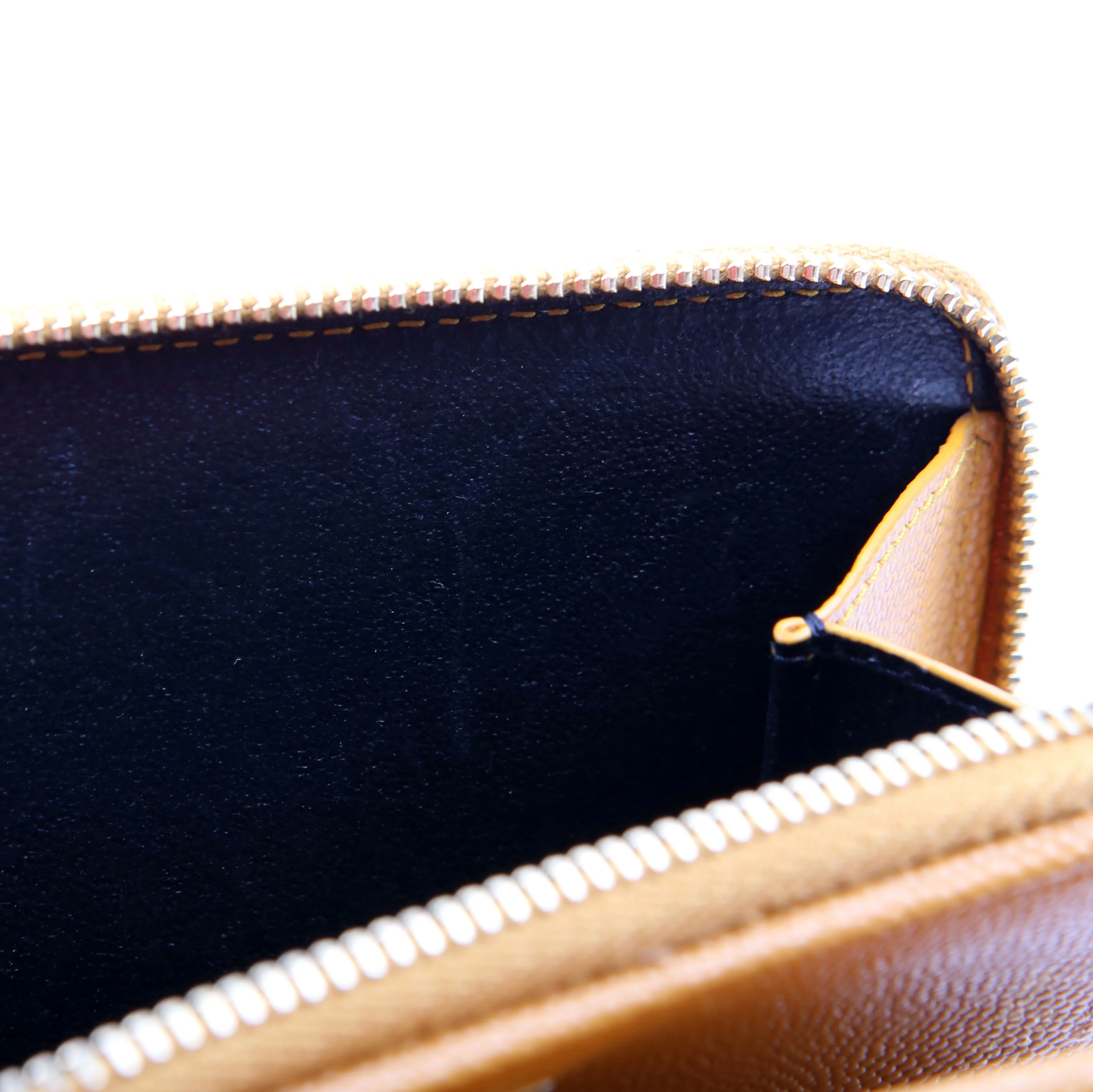 403723 Cassandre Grain De Poudre Compact Zip Around Wallet Yellow - Image 9