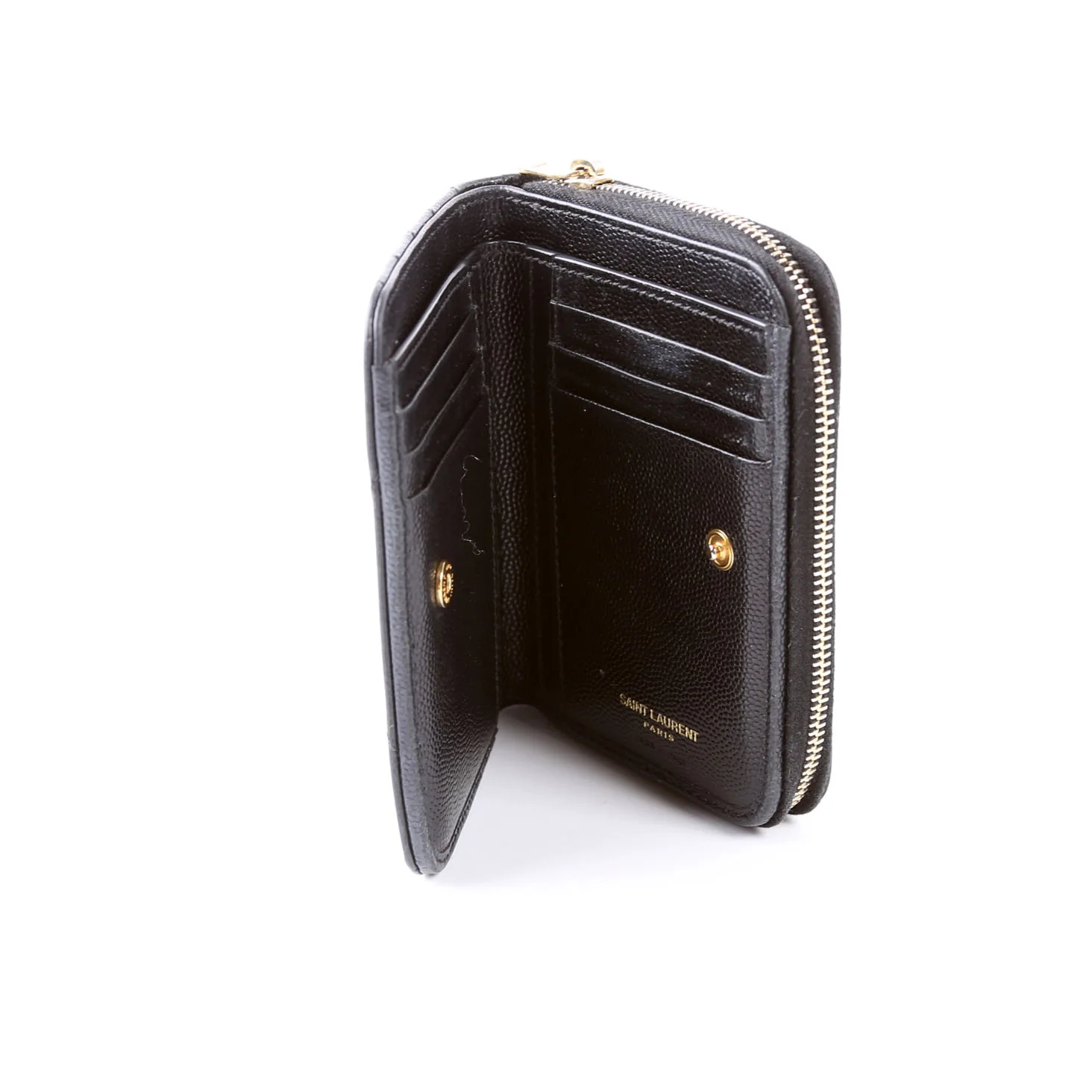 403723 Cassandre Grain de Poudre Zip Around Compact Wallet Black - Image 11