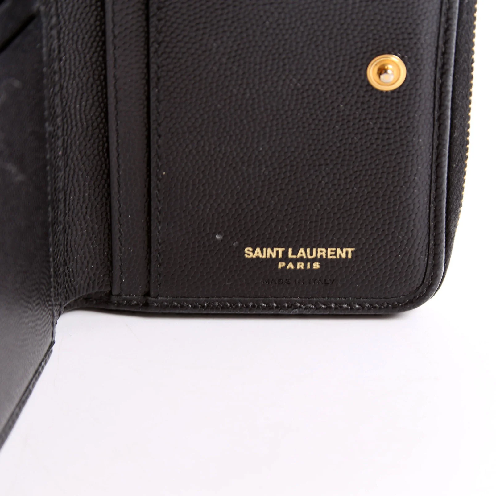 403723 Cassandre Grain de Poudre Zip Around Compact Wallet Black - Image 12