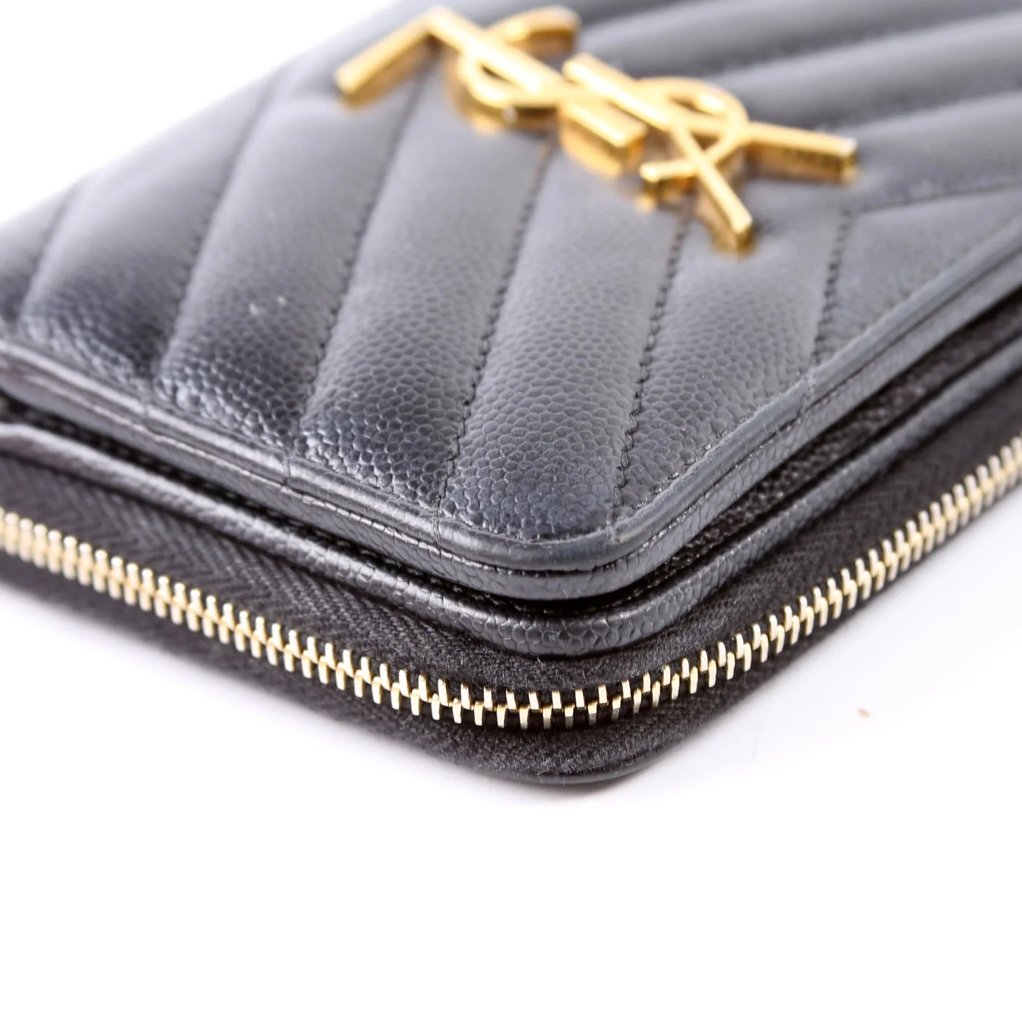 403723 Cassandre Grain de Poudre Zip Around Compact Wallet Black - Image 8