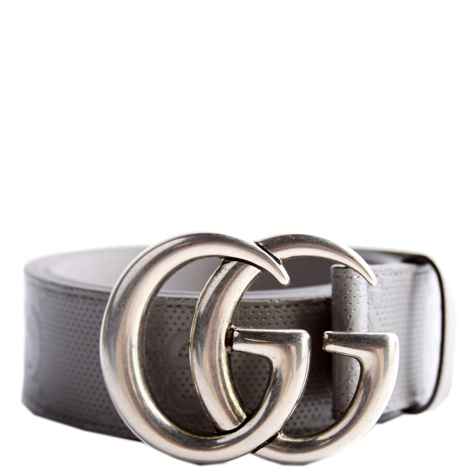 406831 GG Marmont Embossed Belt Size 100/40 Grey