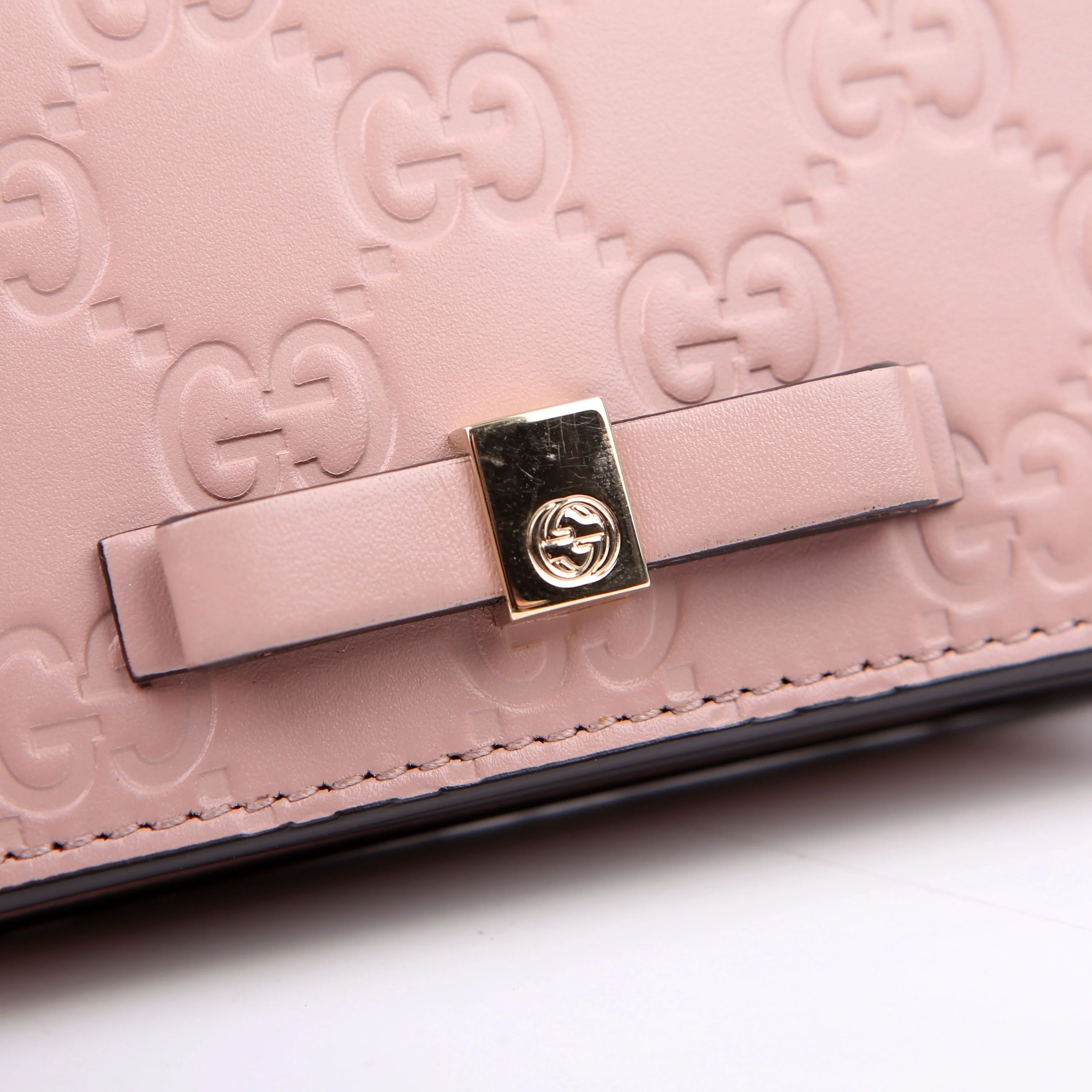 406924 Guccisima Card Holder Pink - Image 7