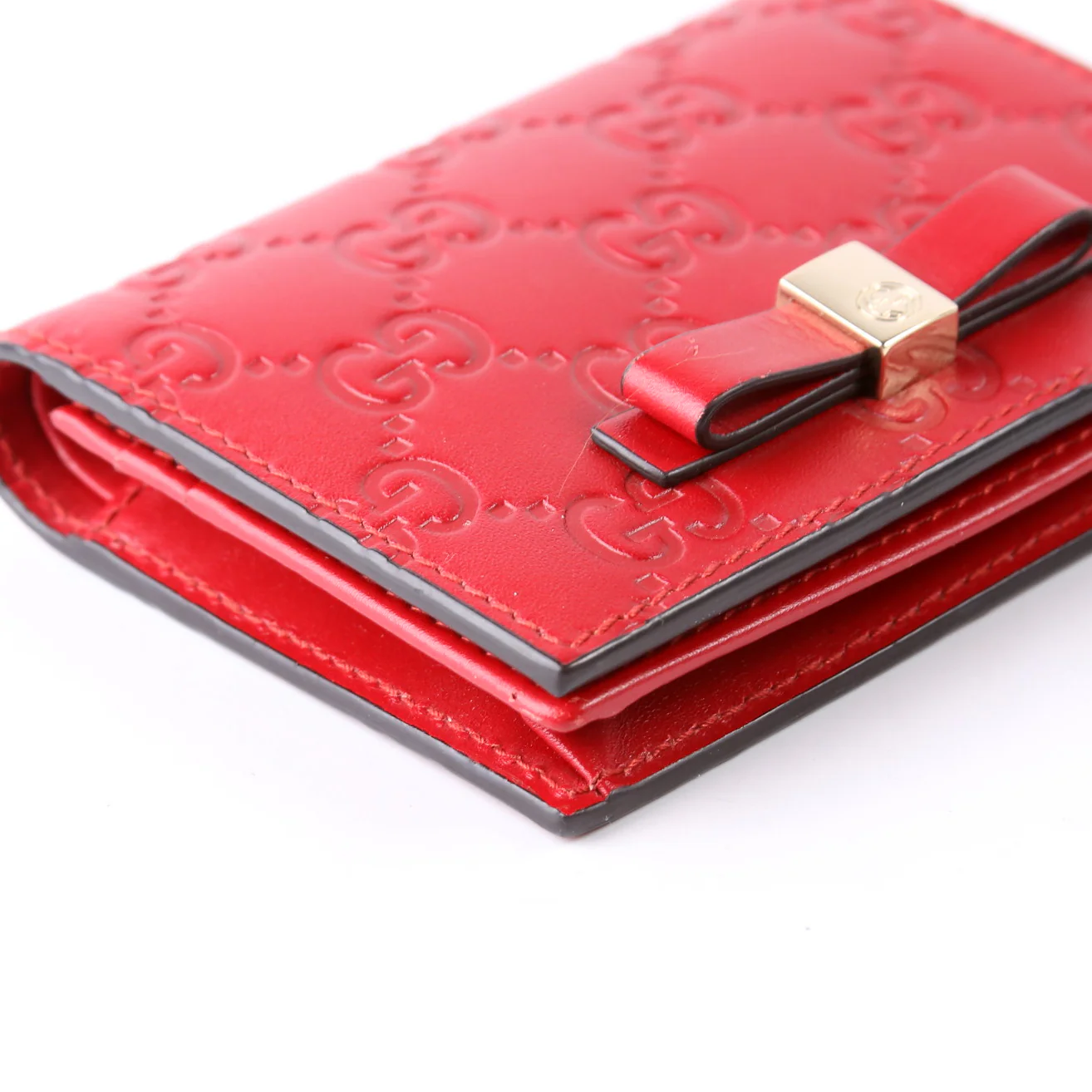406924 Guccissima Card Holder Red - Image 6