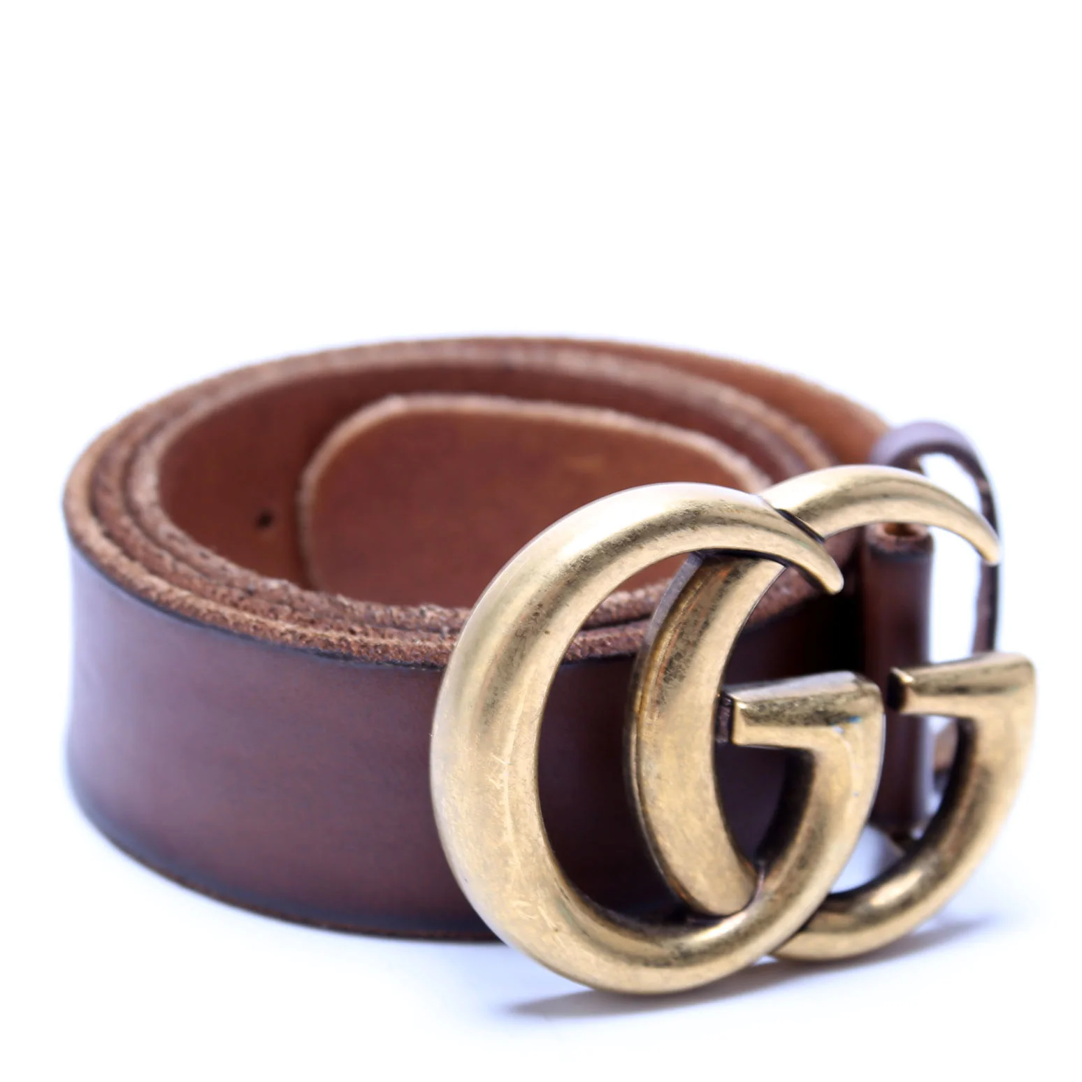 409416 Marmont Leather Belt 80/32 Brown - Image 2