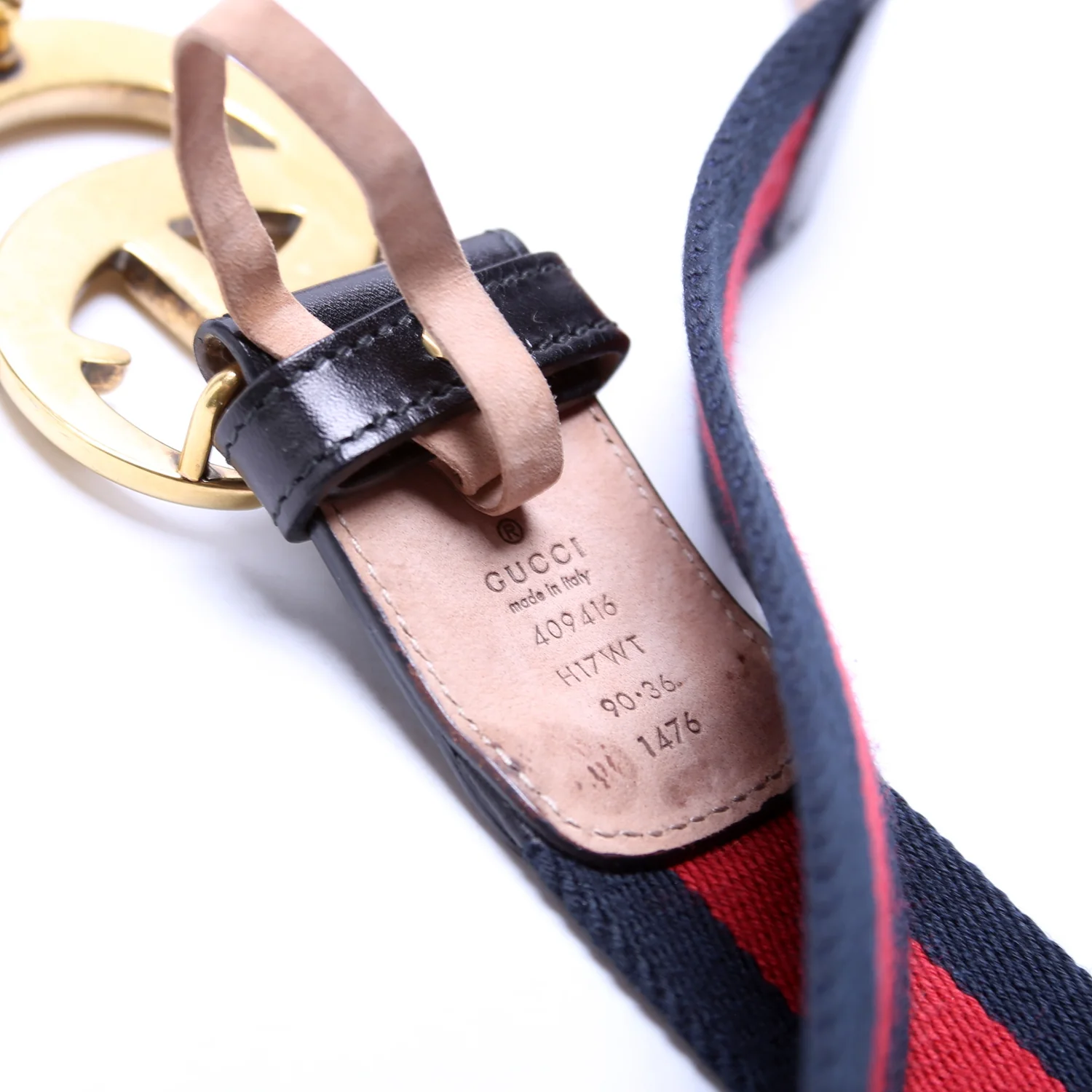 409416 Web Canvas Belt Size 90/35 Navy/Red - Image 4