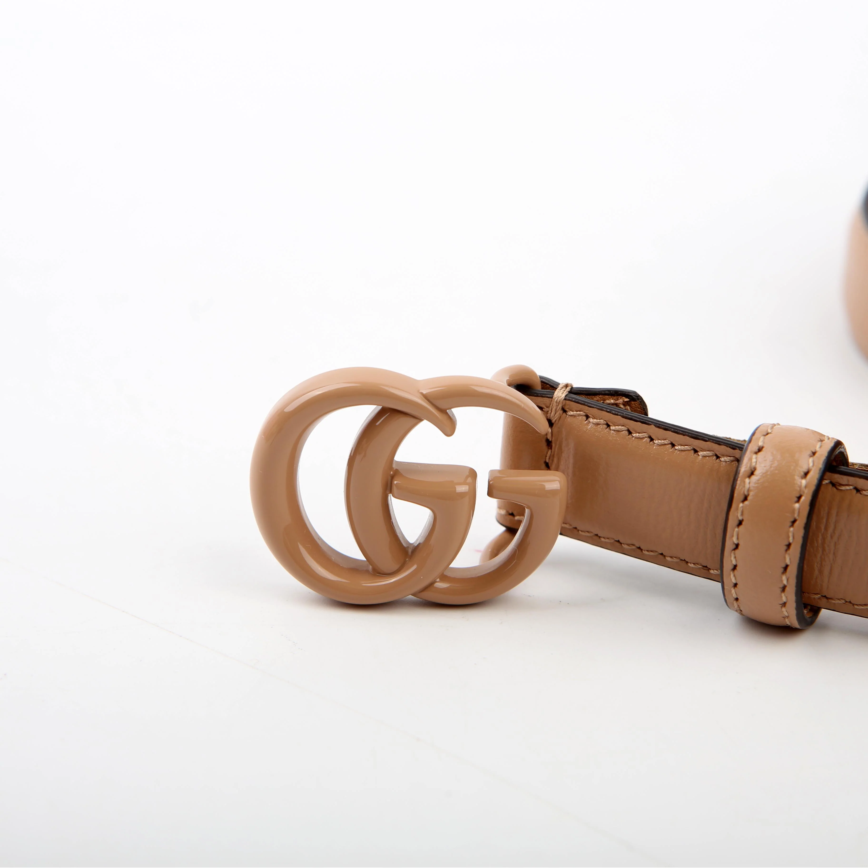 409417 GG Marmont Monochrome Thin Belt Size 75/30 Nude - Image 4