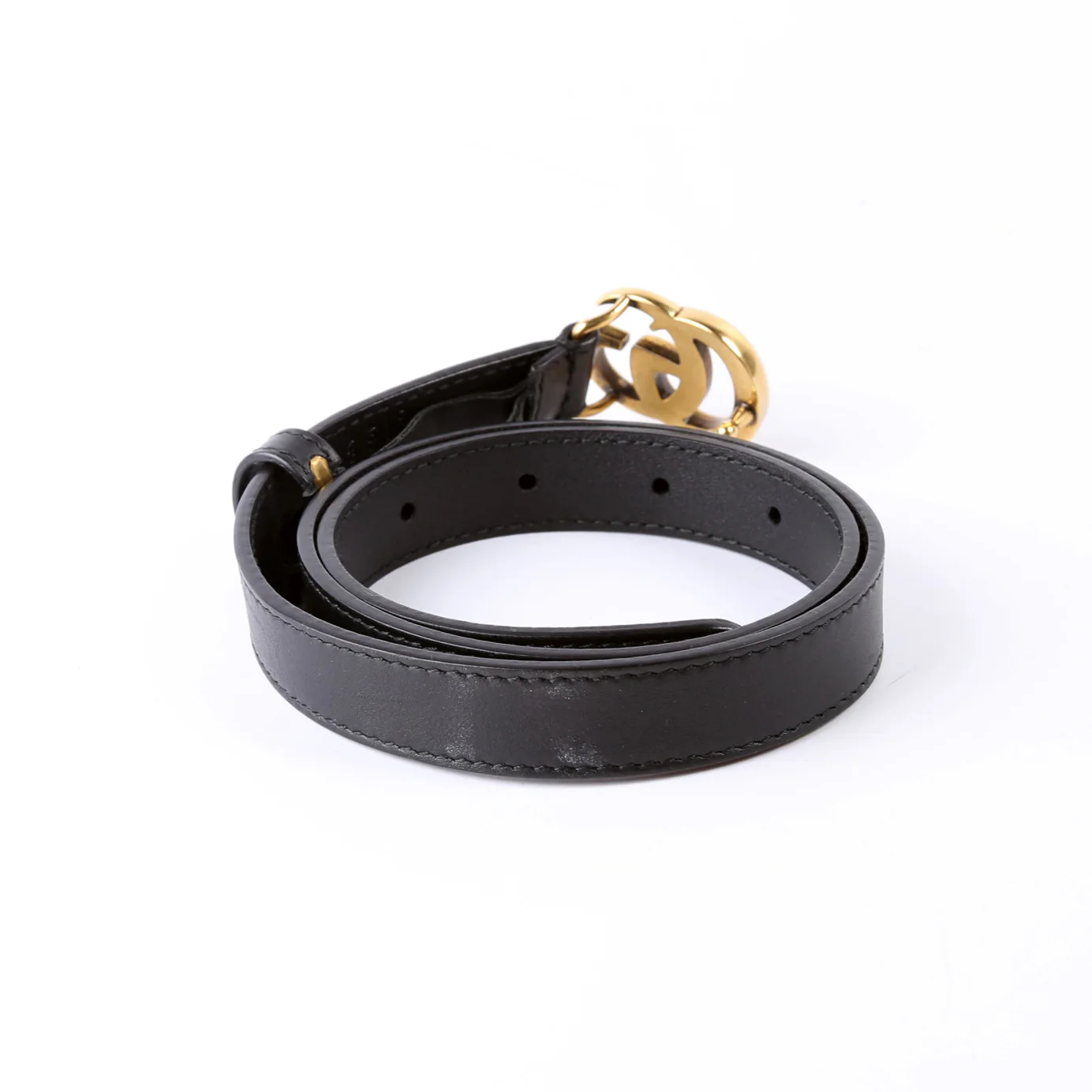 409417 GG Marmont Thin Belt Size 65/26 Black - Image 3