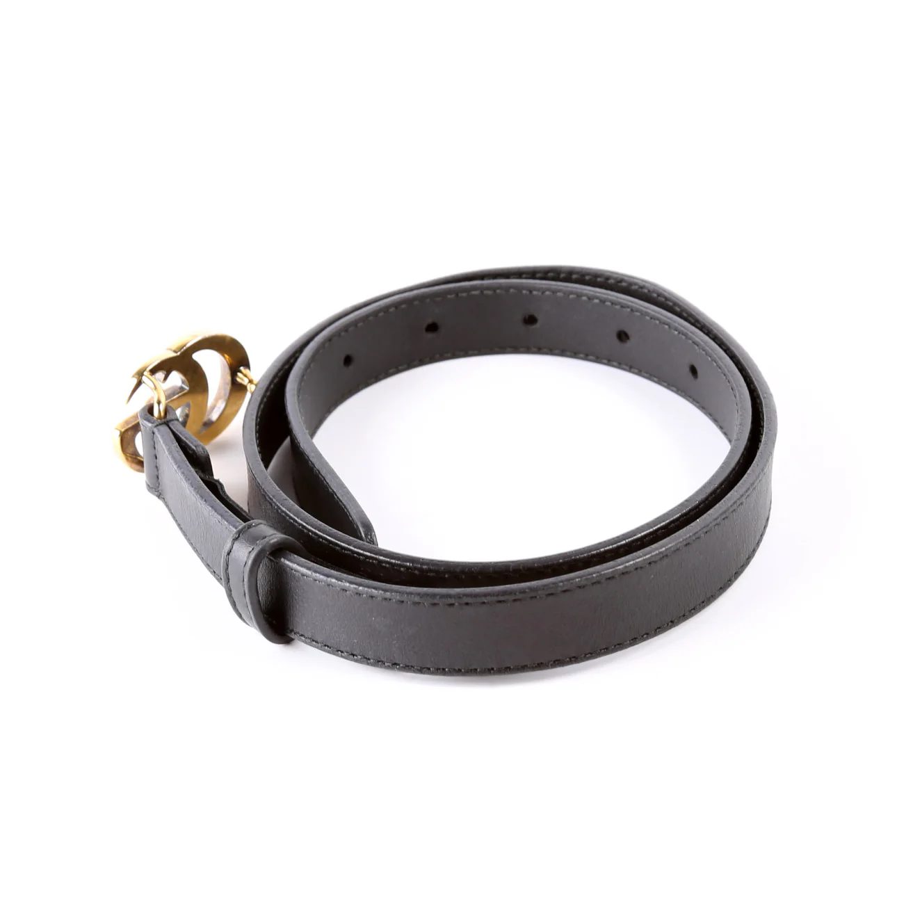 409417 GG Marmont Thin Belt Size 70/28 Black - Image 2