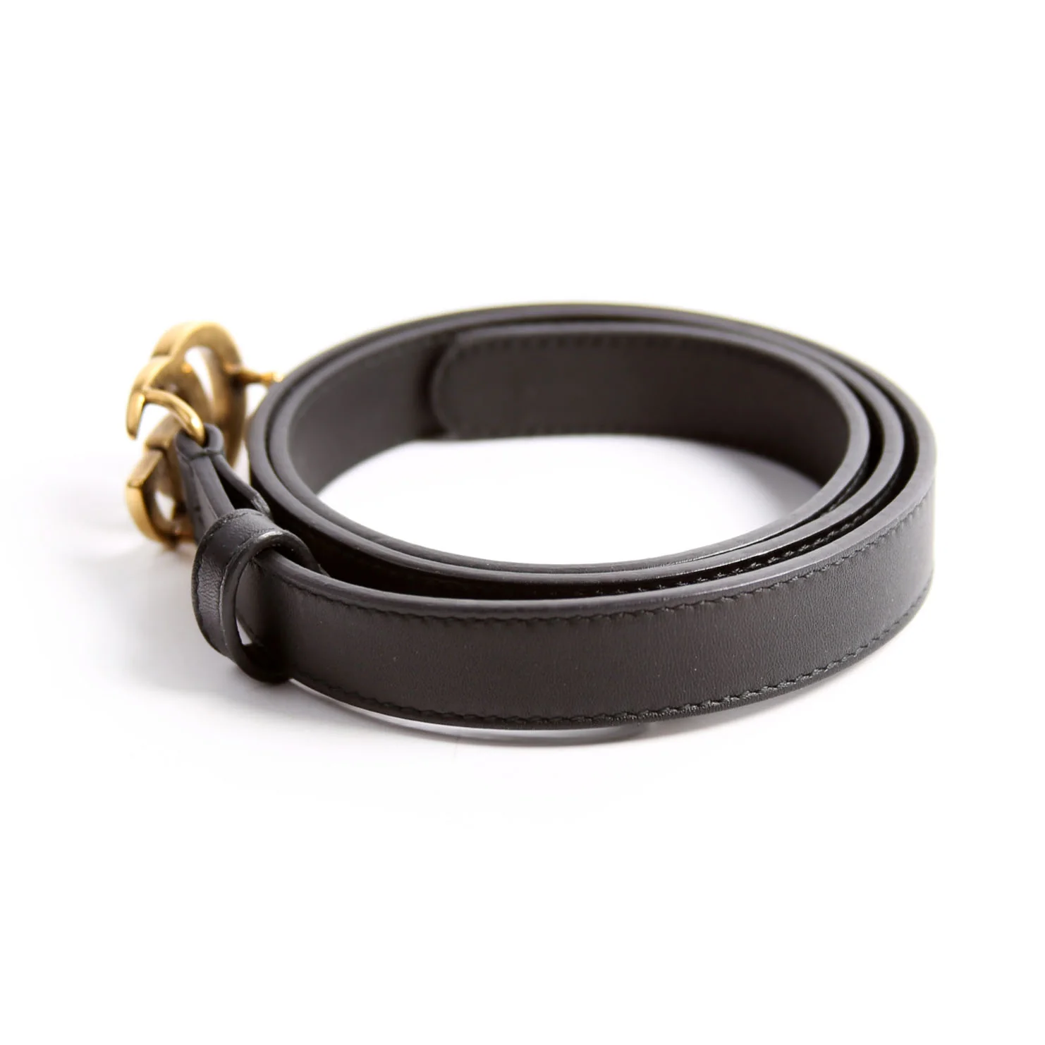 409417 GG Marmont Thin Belt Size 75/30 Black - Image 2