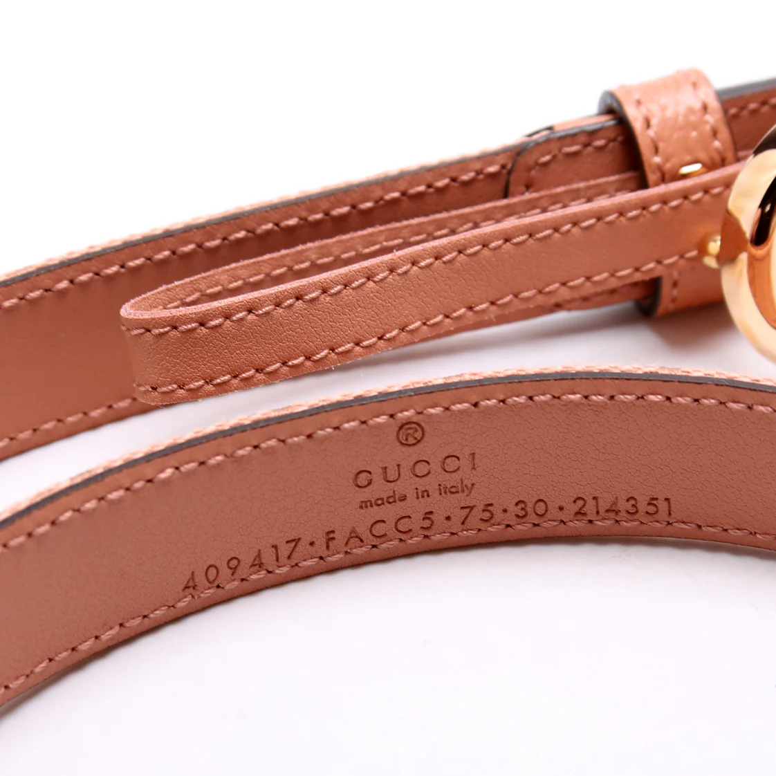 409417 GG Marmont Thin Belt Size 75/30 Pink - Image 4