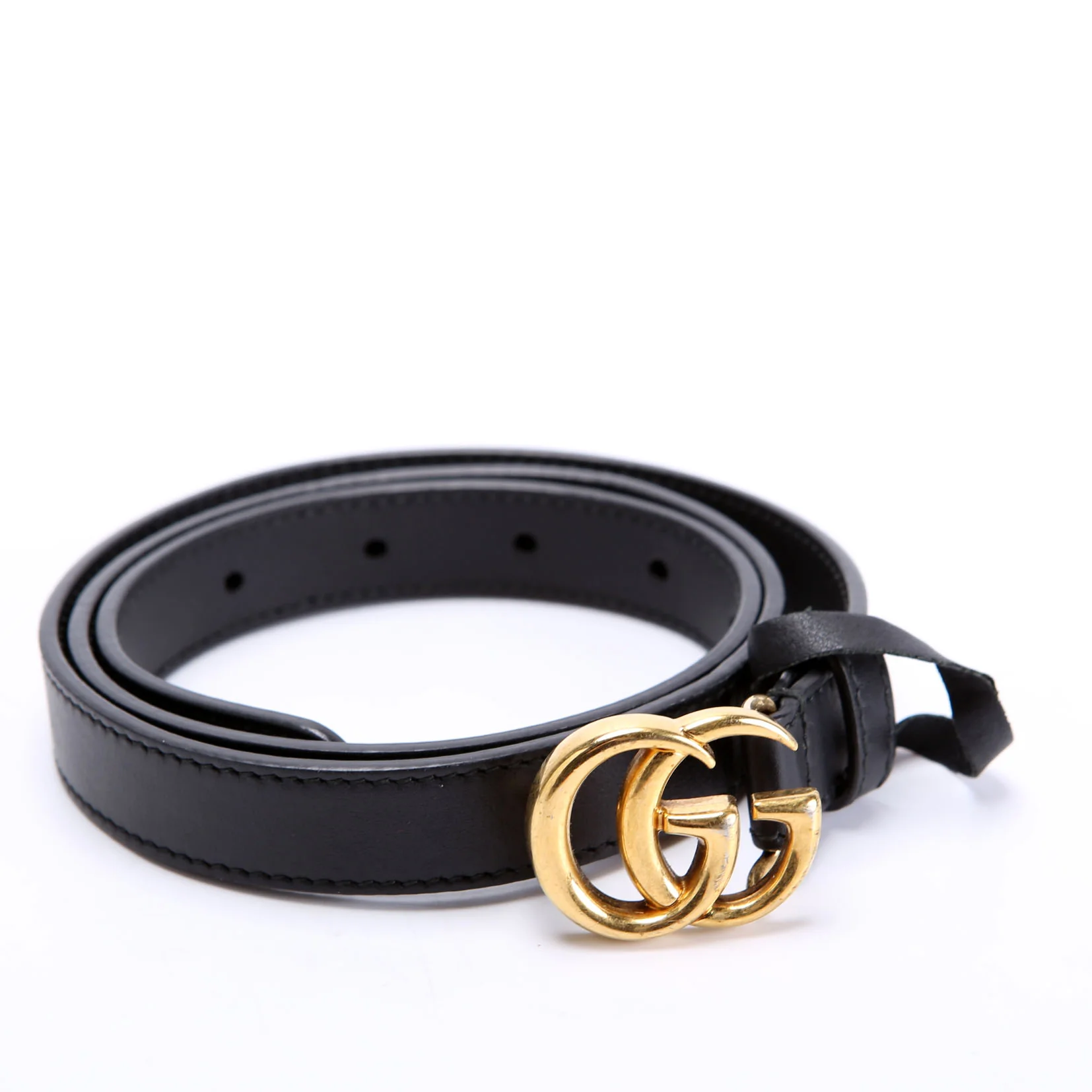 409417 GG Marmont Thin Belt Size 80/32 Black - Image 2