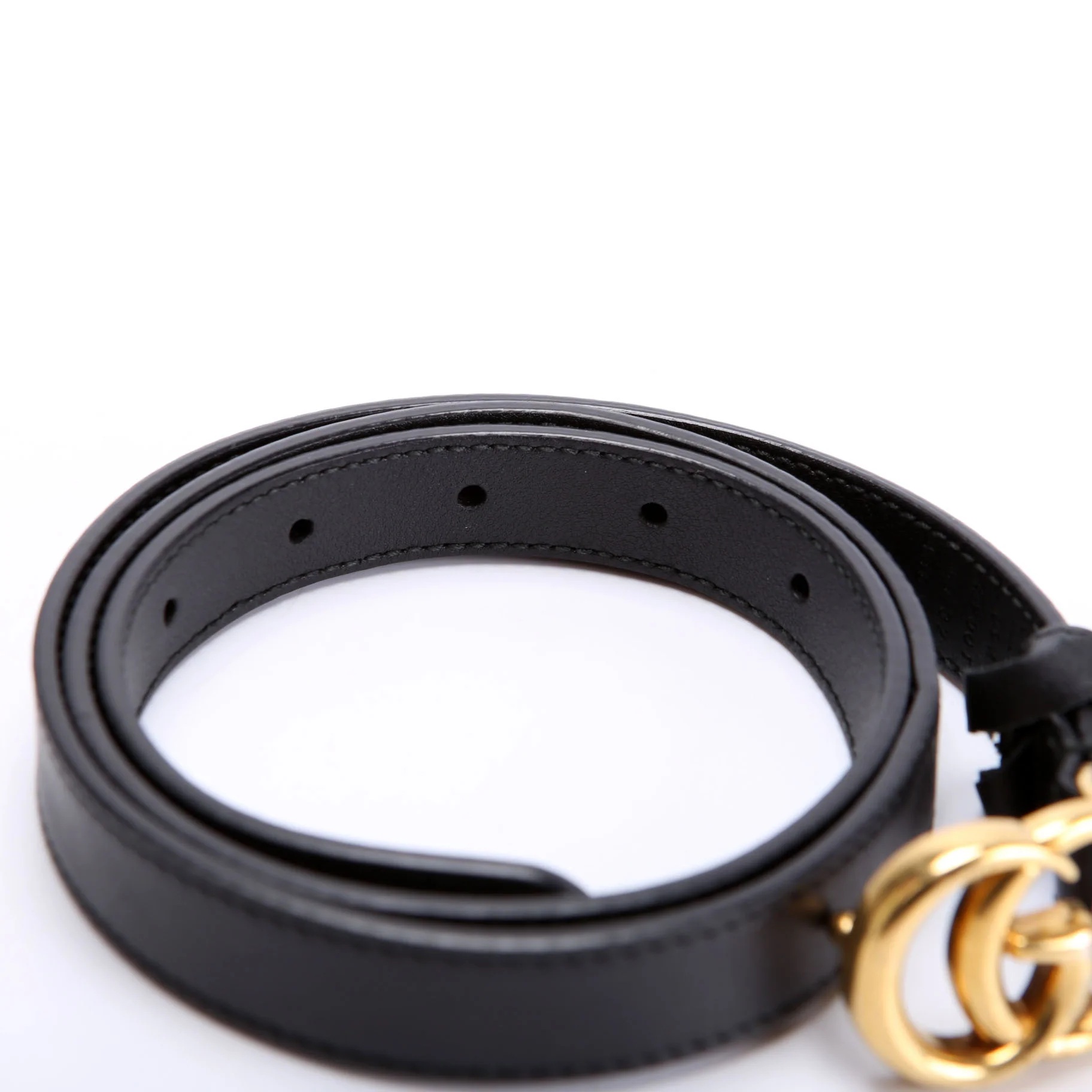 409417 GG Marmont Thin Belt Size 80/32 Black - Image 4