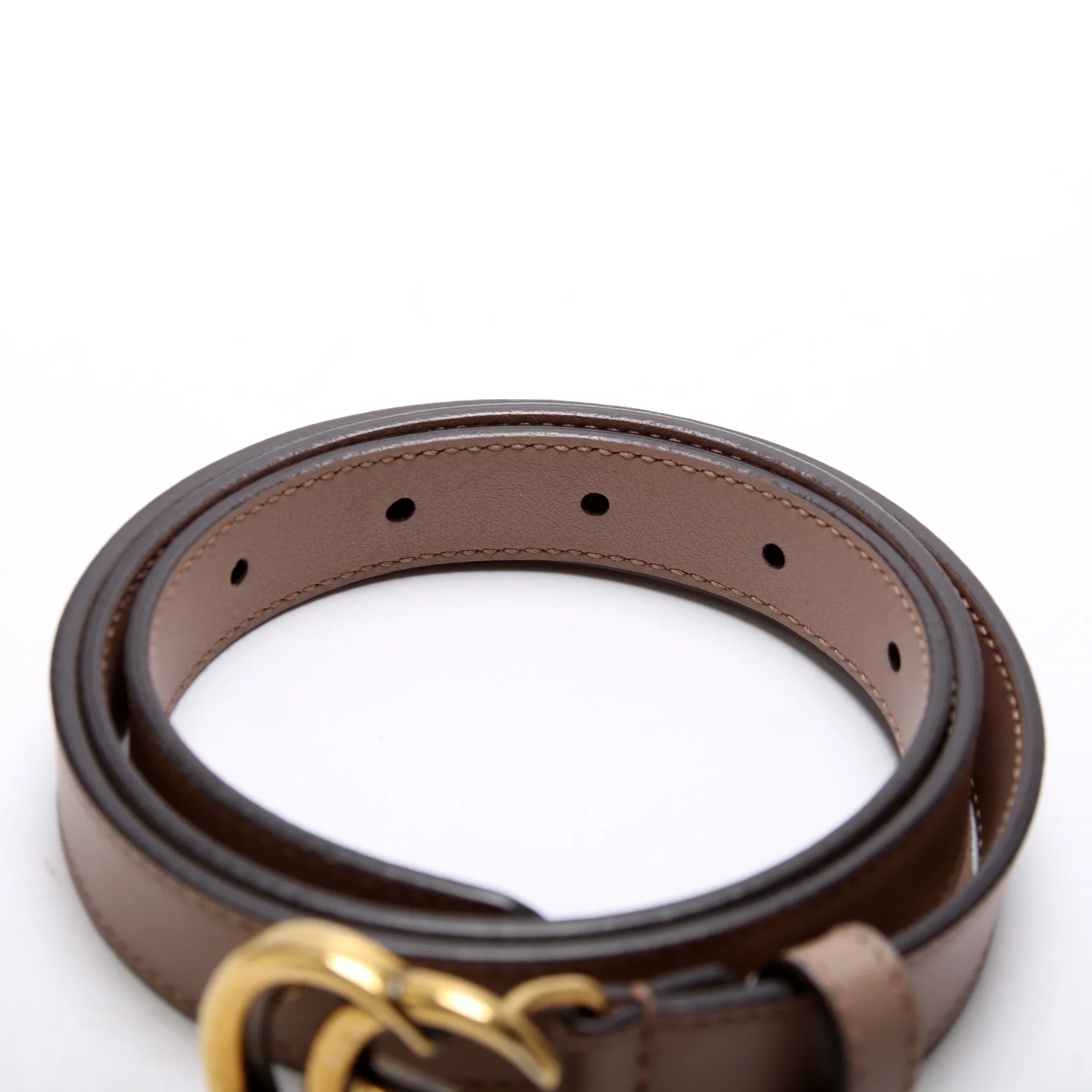 409417 GG Marmont Thin Belt Size 80/32 Brown - Image 3