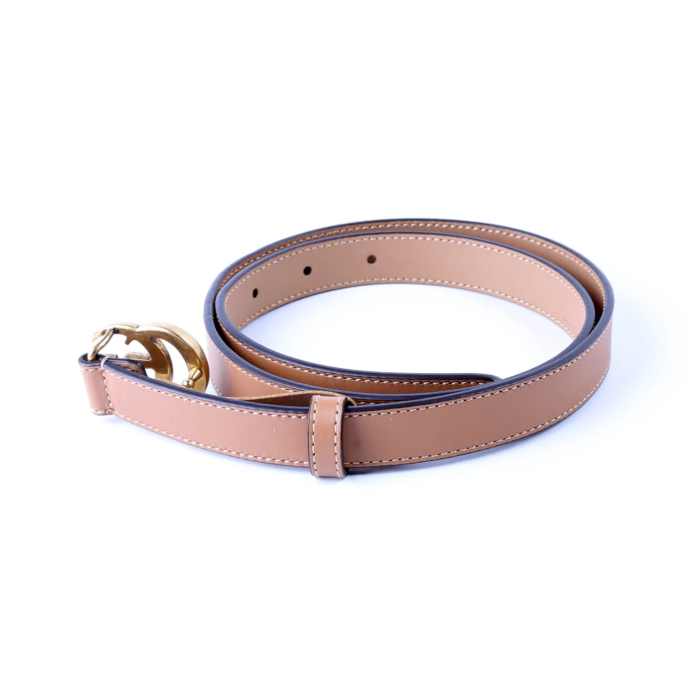 409417 GG Marmont Thin Belt Size 80/32 Tan - Image 2