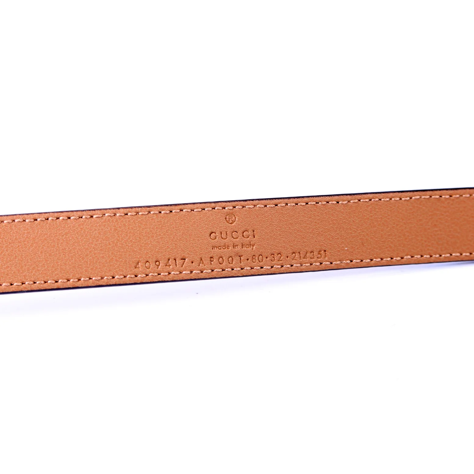 409417 GG Marmont Thin Belt Size 80/32 Tan - Image 5