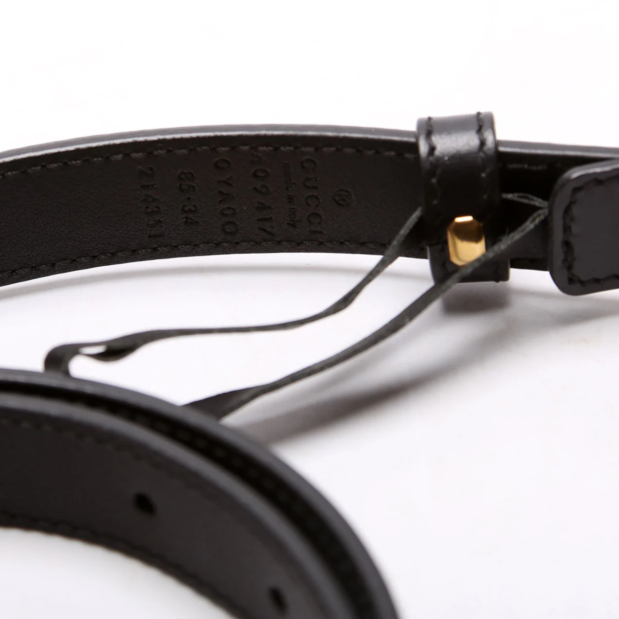 409417 GG Marmont Thin Belt Size 85/34 Black - Image 4