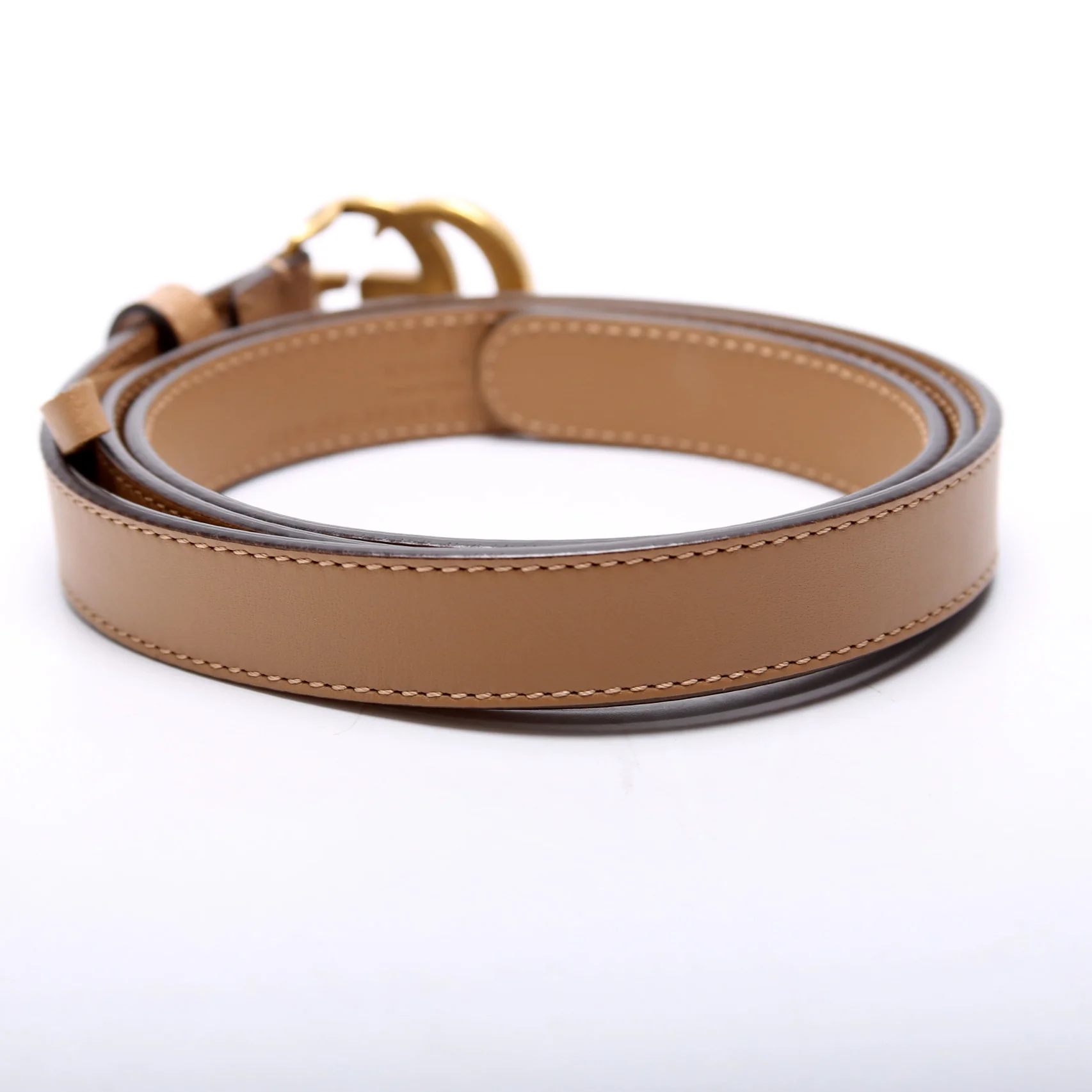 409417 GG Marmont Thin Belt Size 90/36 Tan - Image 4