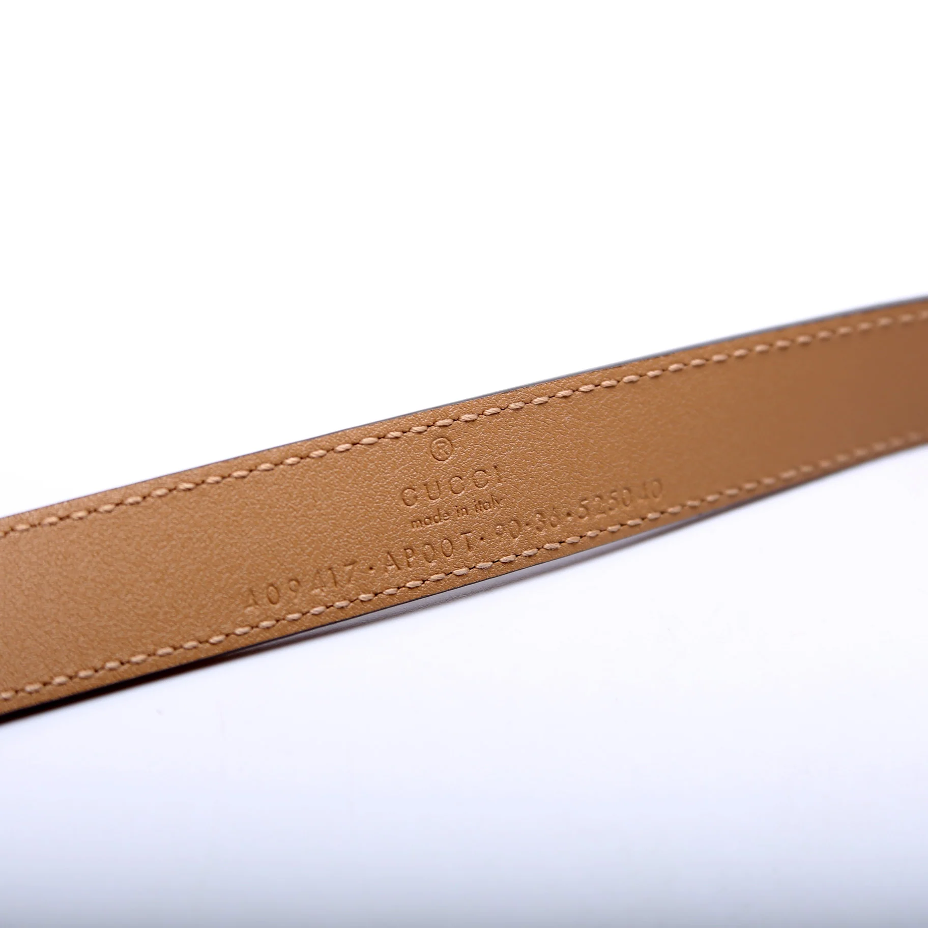 409417 GG Marmont Thin Belt Size 90/36 Tan - Image 7