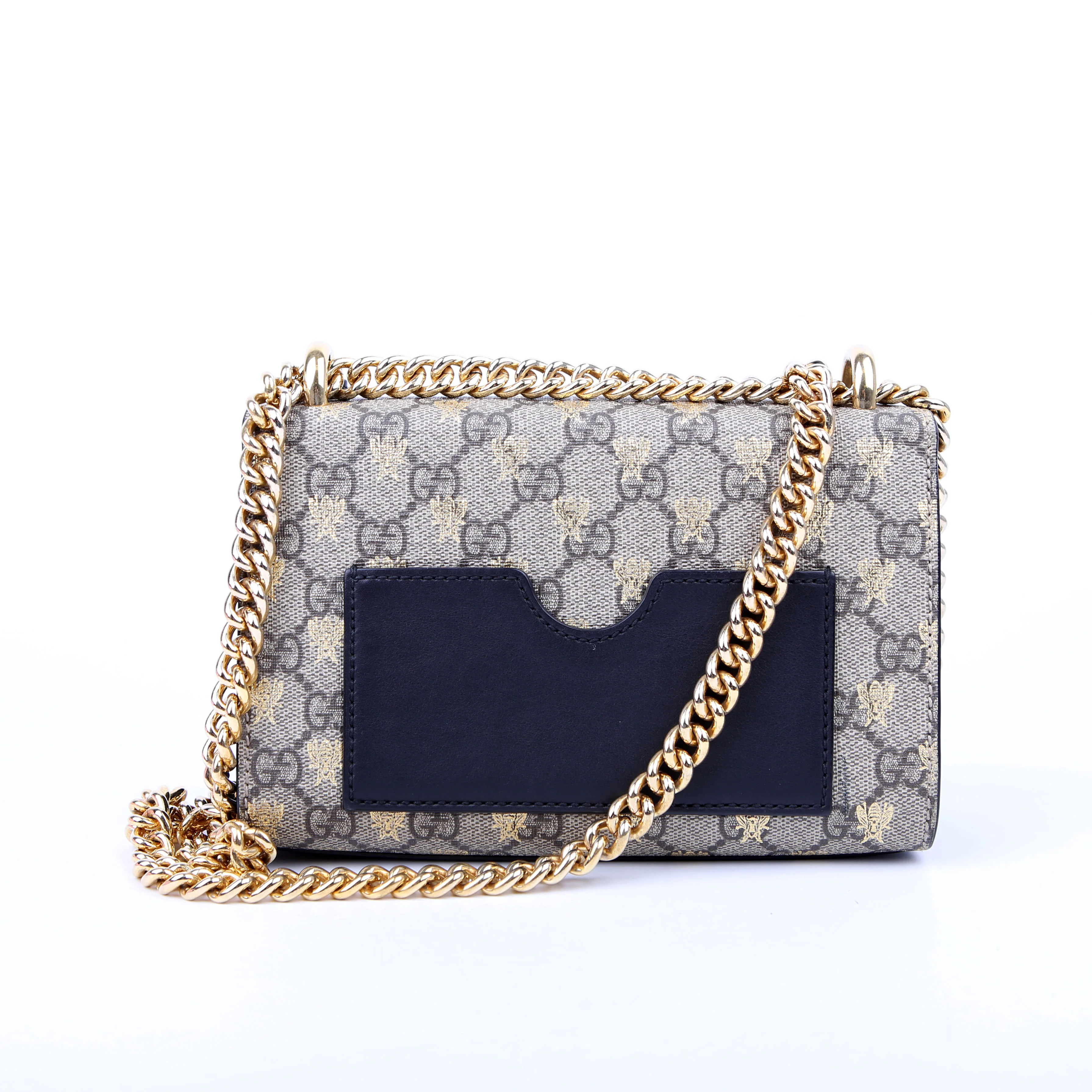 409487 Padlock GG Supreme Bee Small Tan/Black - Image 3