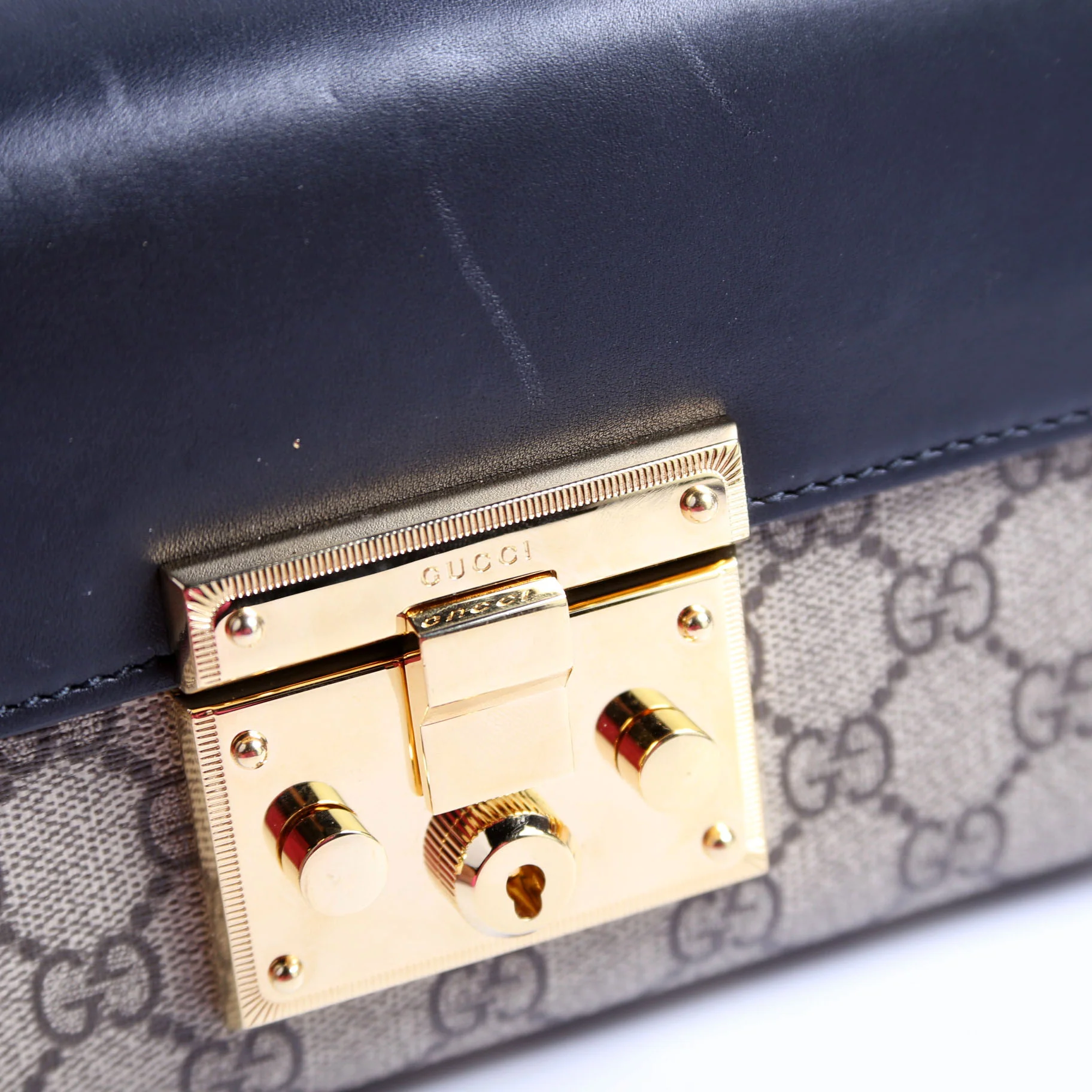 409487 Padlock GG Supreme Small Black/Brown - Image 7
