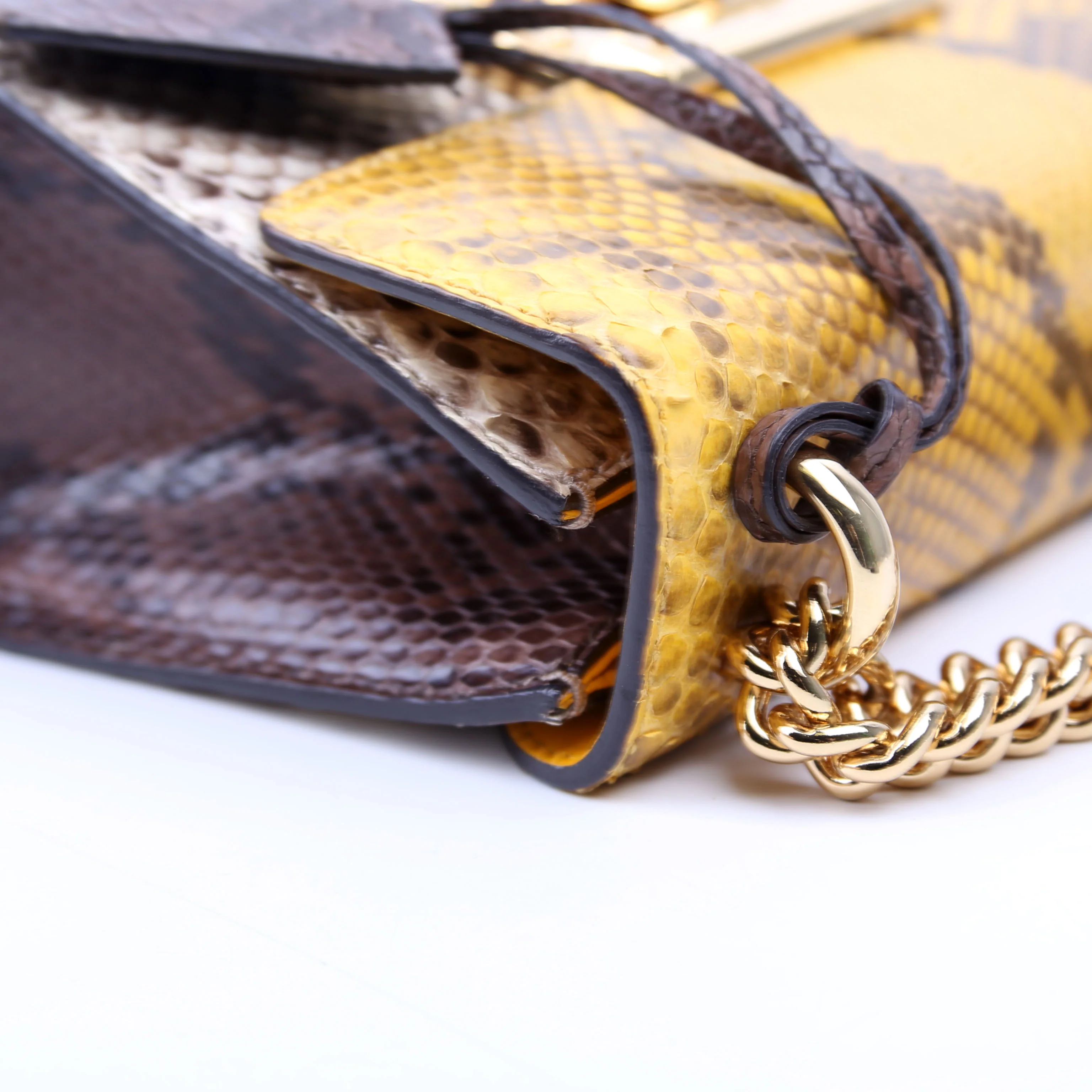 409487 Padlock Snakeskin Small Beige/Yellow - Image 8