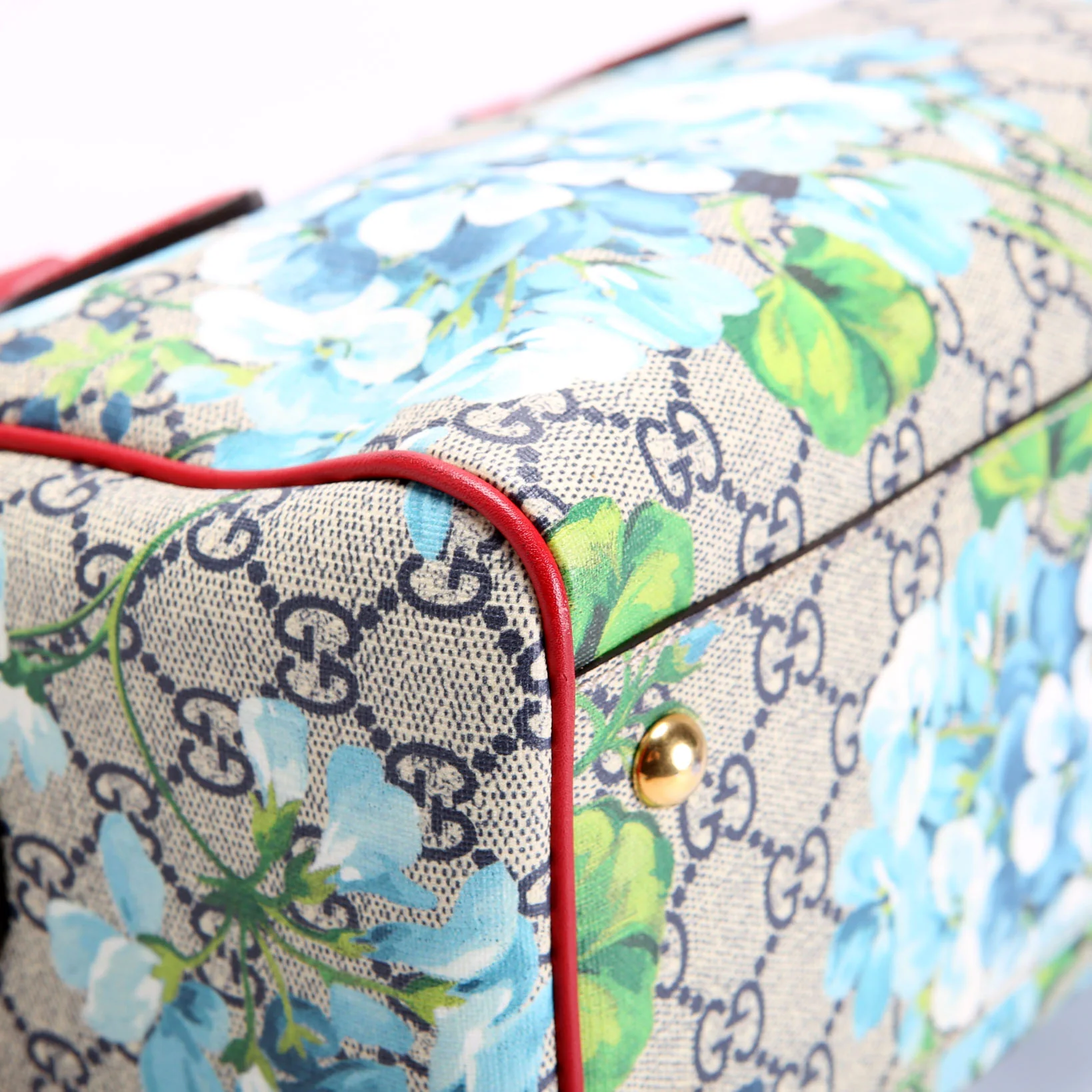 409529 GG Supreme Blooms Boston Bag Small Red/Blue - Image 5