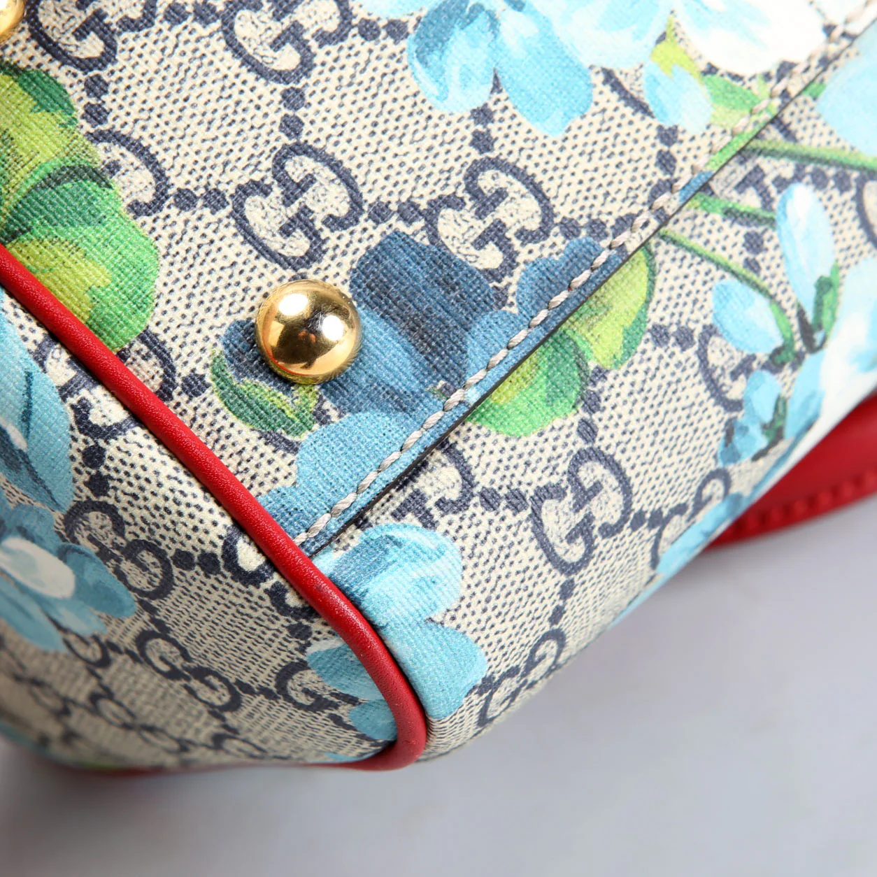 409529 GG Supreme Blooms Boston Bag Small Red/Blue - Image 7