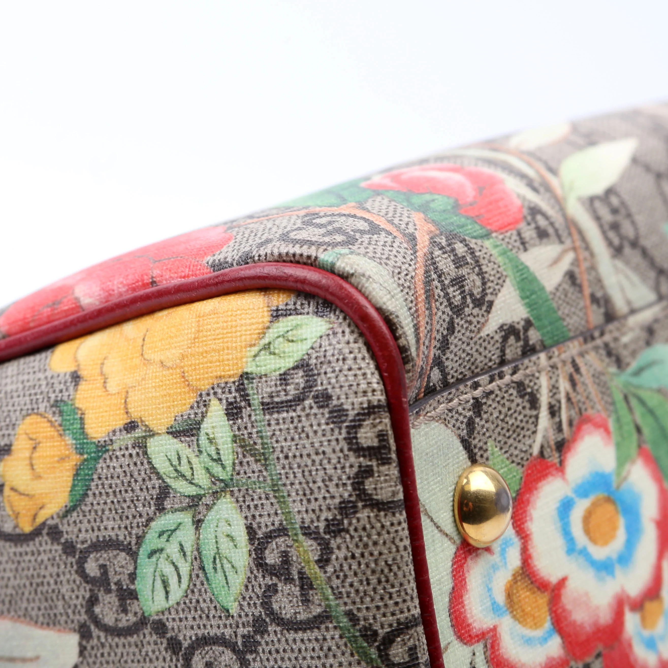 409529 GG Tian Boston Bag Small Red/Multicolor - Image 7